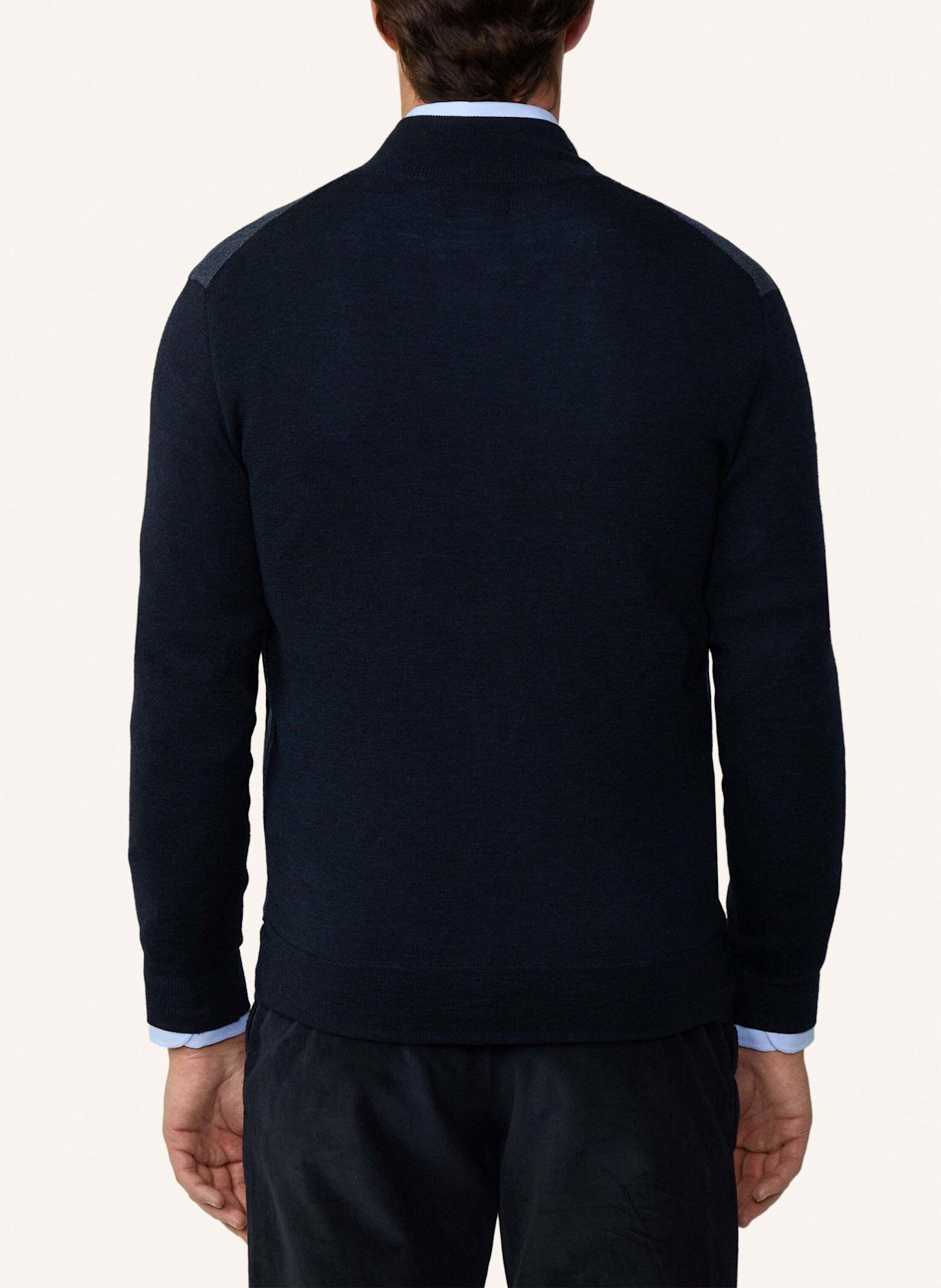 HACKETT LONDON Pullover BIRDSEYE KNIT HYB FB, Farbe: BLAU (Bild 2)