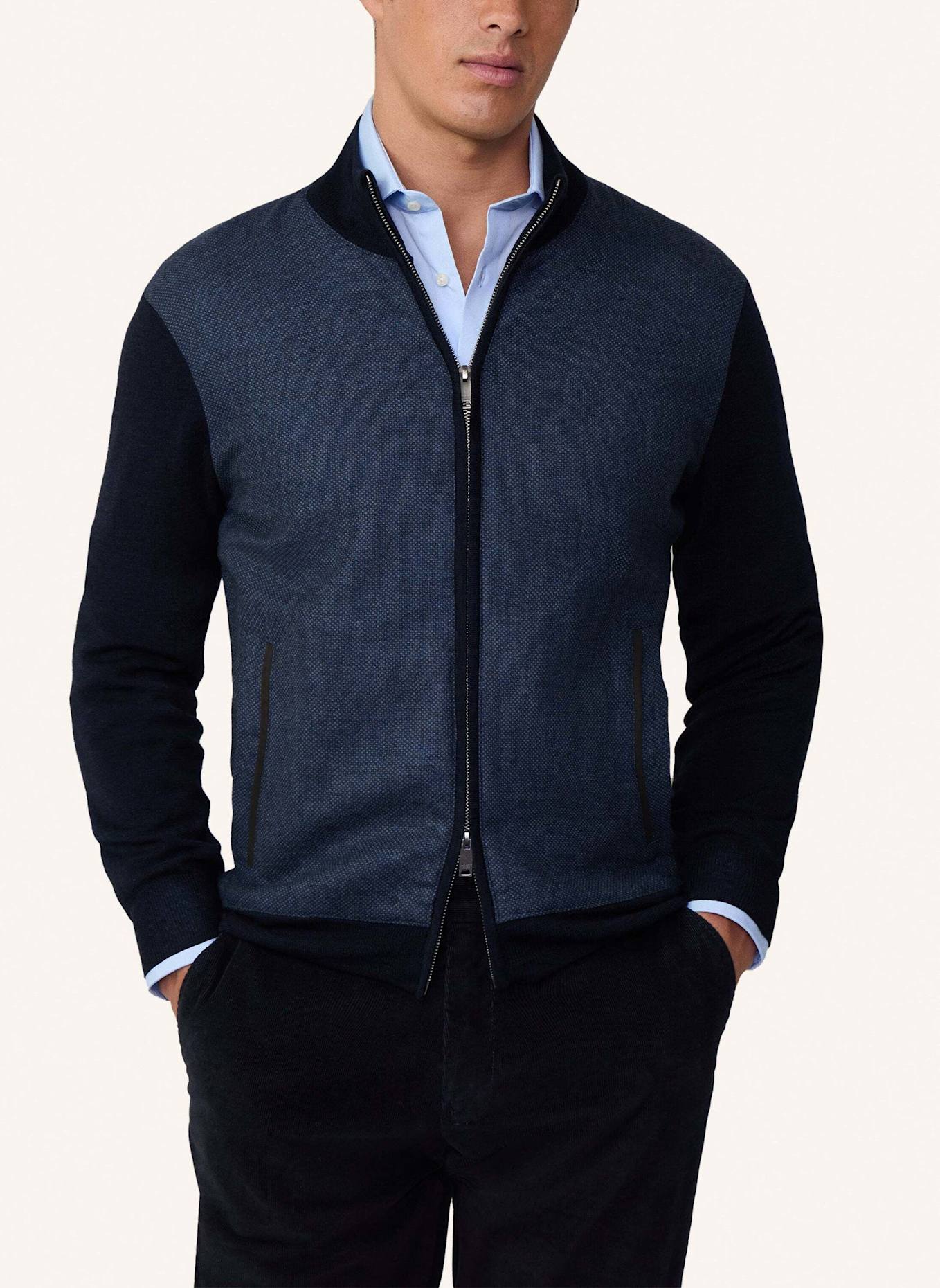 HACKETT LONDON Pullover BIRDSEYE KNIT HYB FB, Farbe: BLAU (Bild 5)