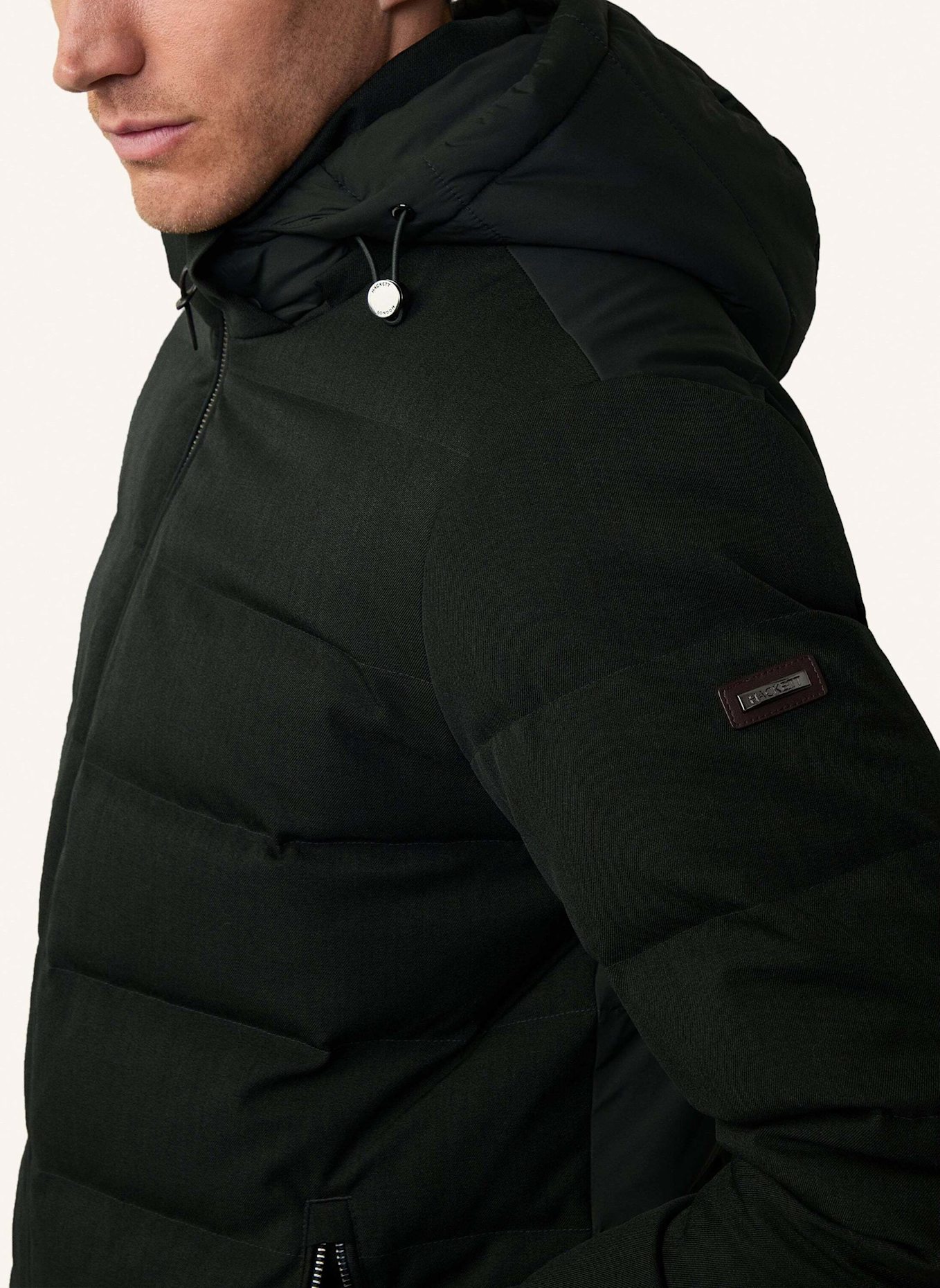 HACKETT LONDON Fieldjacket HYBRID HOOD PUFFER, Farbe: DUNKELGRÜN (Bild 4)