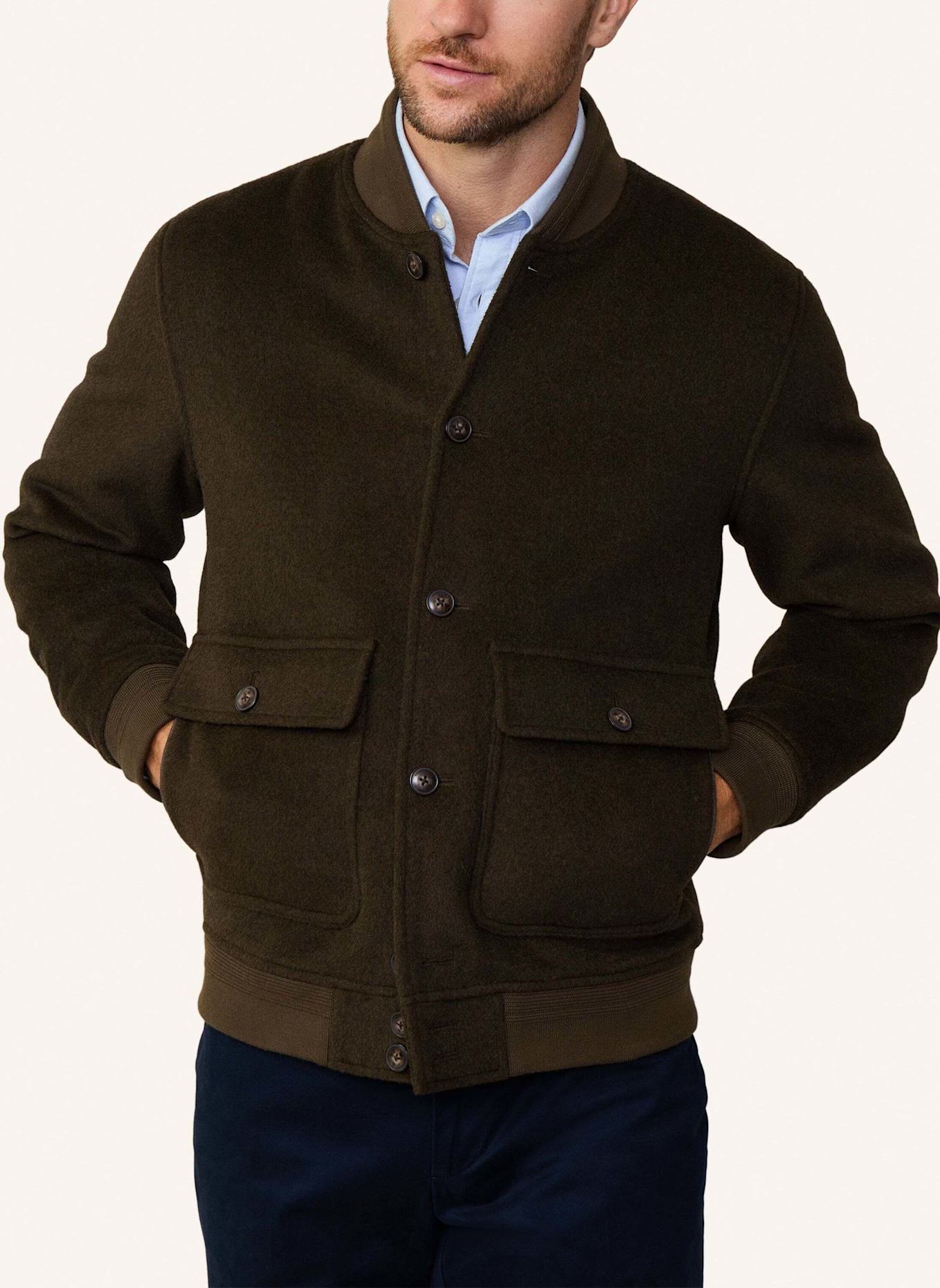 HACKETT LONDON Fieldjacket WOOL BOMBER, Farbe: DUNKELGRÜN (Bild 5)