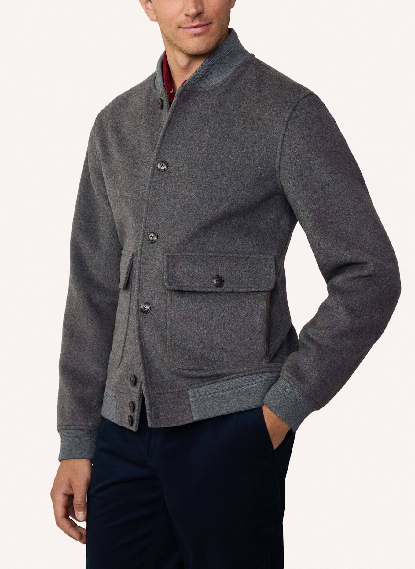 HACKETT LONDON Blouson WOOL BOMBER, Farbe: GRAU (Bild 5)