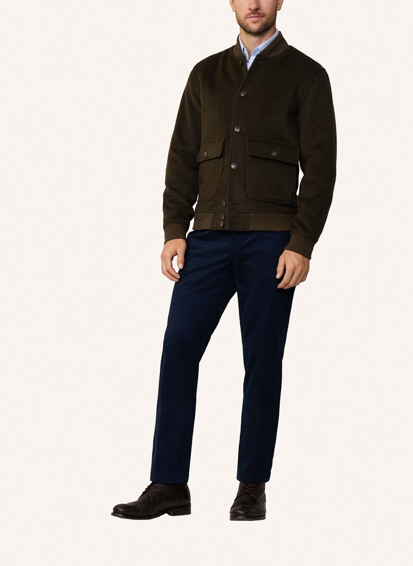 HACKETT LONDON Fieldjacket WOOL BOMBER, Farbe: DUNKELGRÜN (Bild 3)