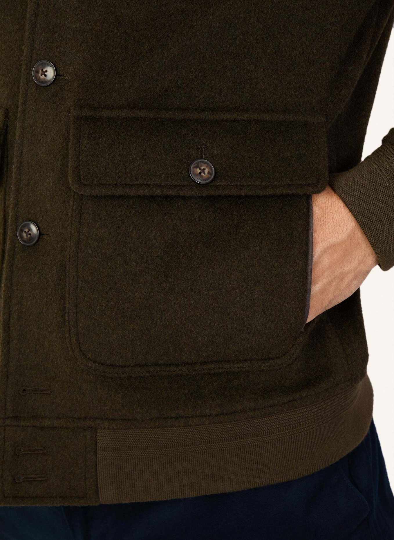 HACKETT LONDON Fieldjacket WOOL BOMBER, Farbe: DUNKELGRÜN (Bild 4)