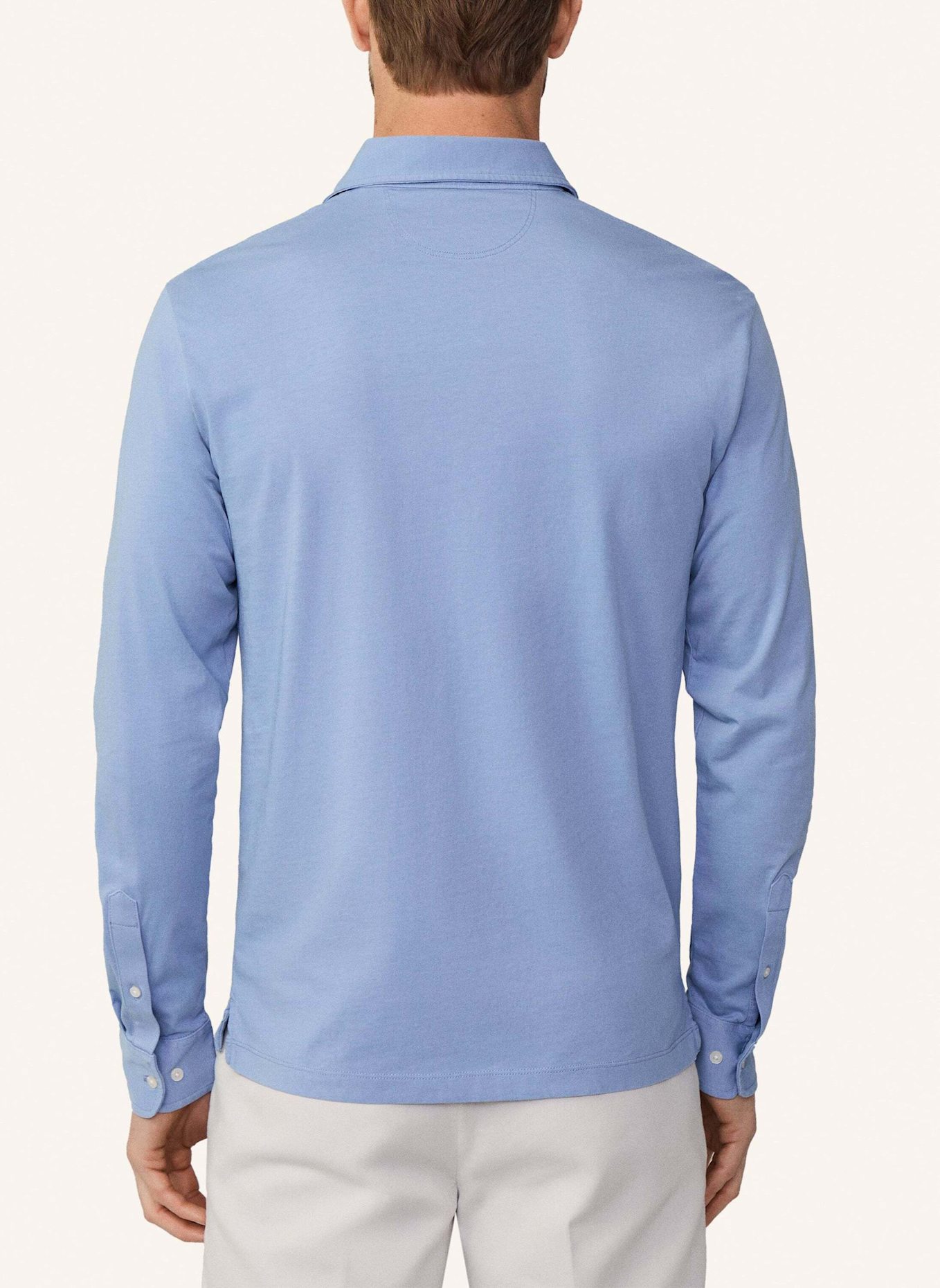 HACKETT LONDON Poloshirt WASHED JERSEY LS, Farbe: BLAU (Bild 2)