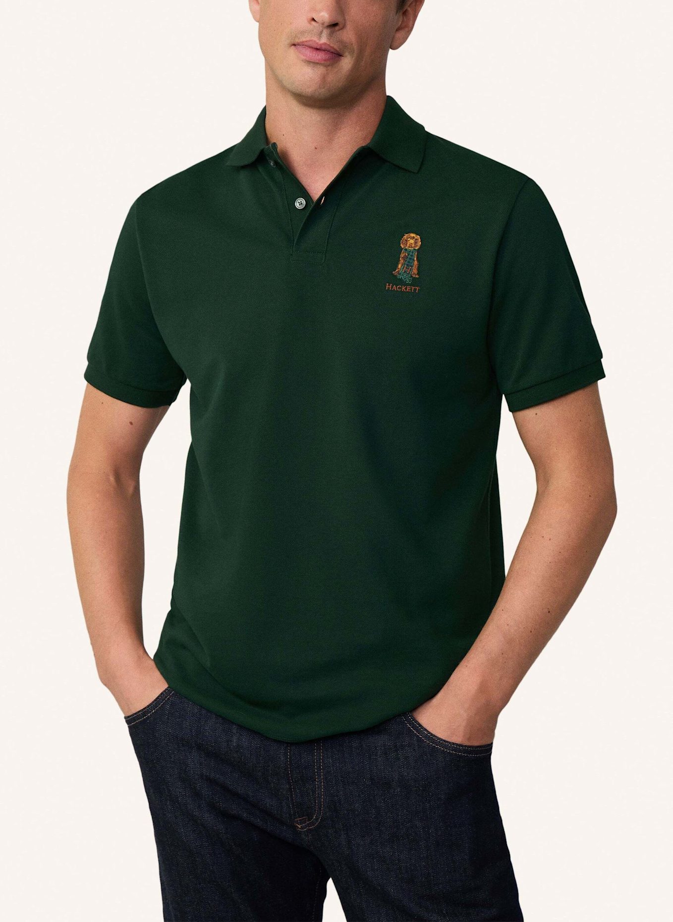 HACKETT LONDON Piqué-Poloshirt Classic Fit, Farbe: DUNKELGRÜN (Bild 5)