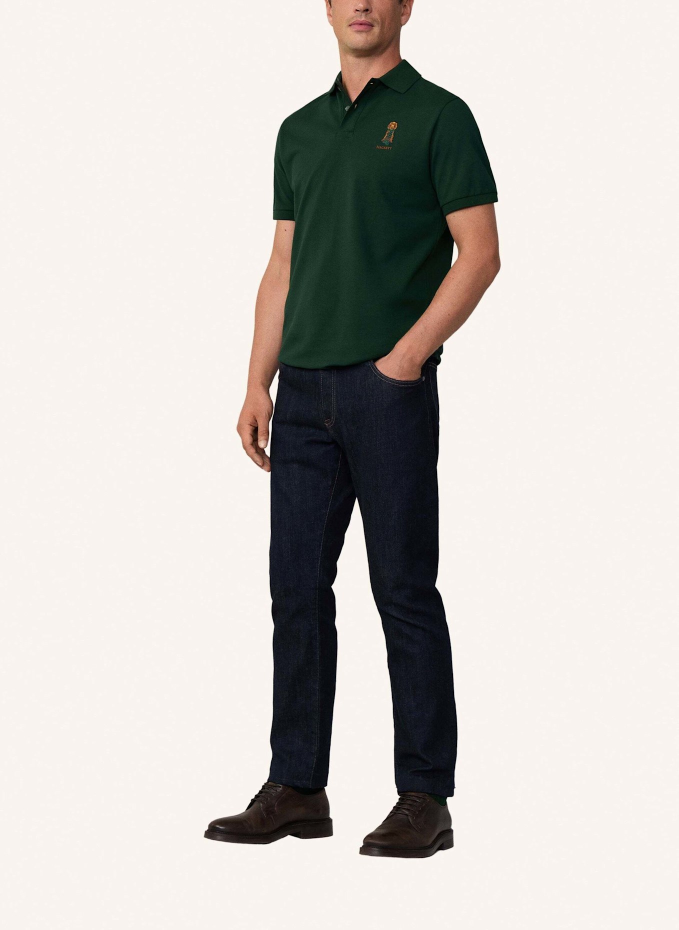 HACKETT LONDON Piqué-Poloshirt Classic Fit, Farbe: DUNKELGRÜN (Bild 3)