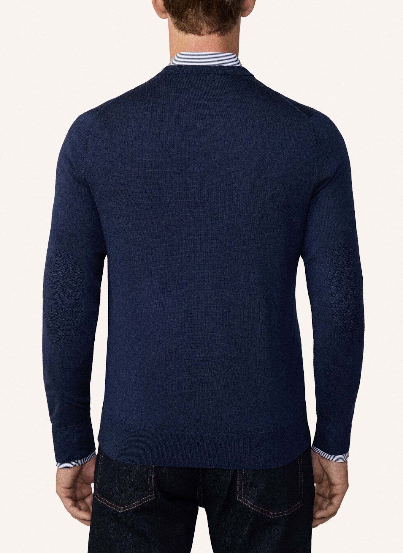 HACKETT LONDON Pullover GMD MERINO SILK V NCK, Farbe: DUNKELBLAU (Bild 2)