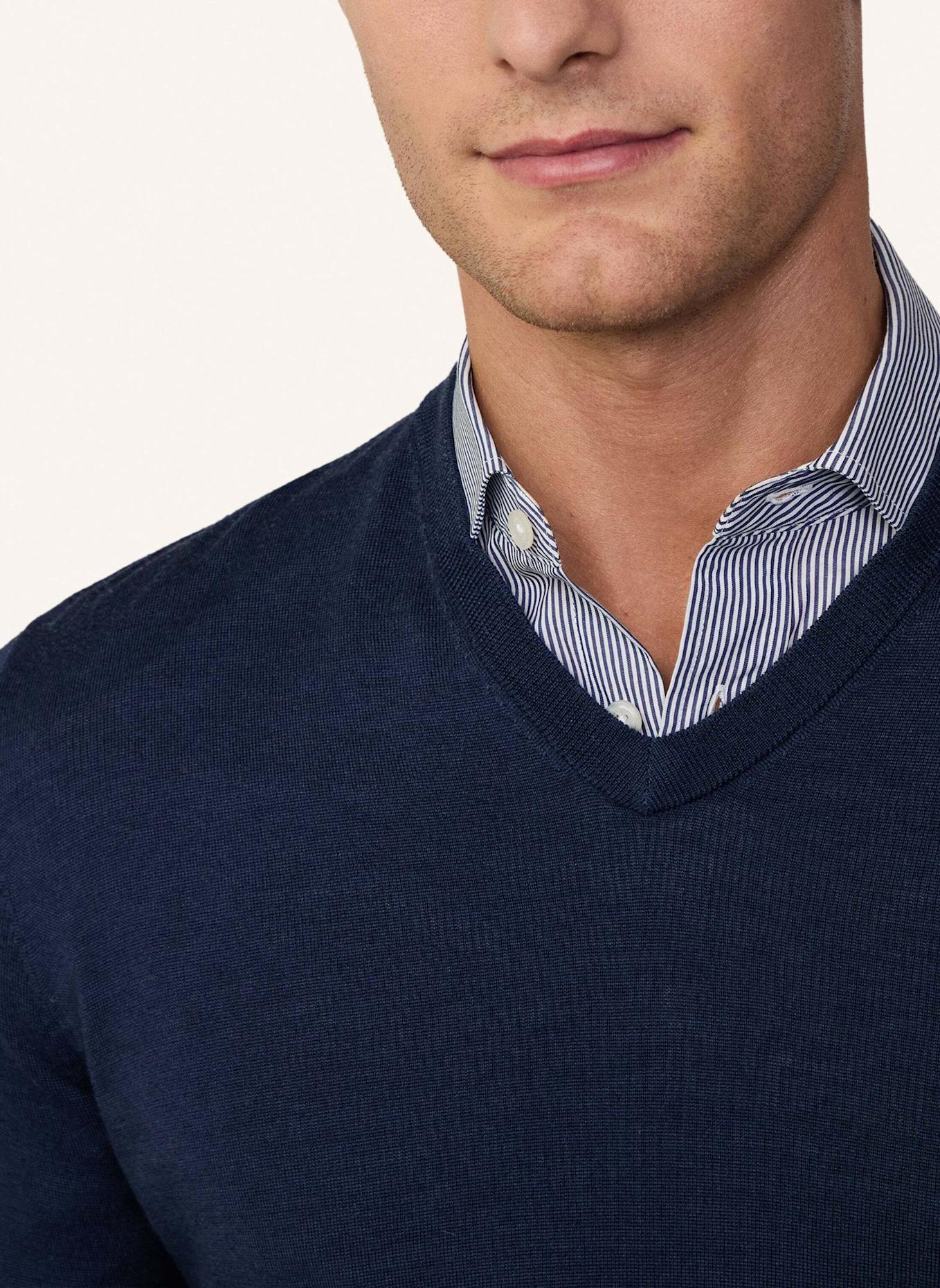 HACKETT LONDON Pullover GMD MERINO SILK V NCK, Farbe: DUNKELBLAU (Bild 4)