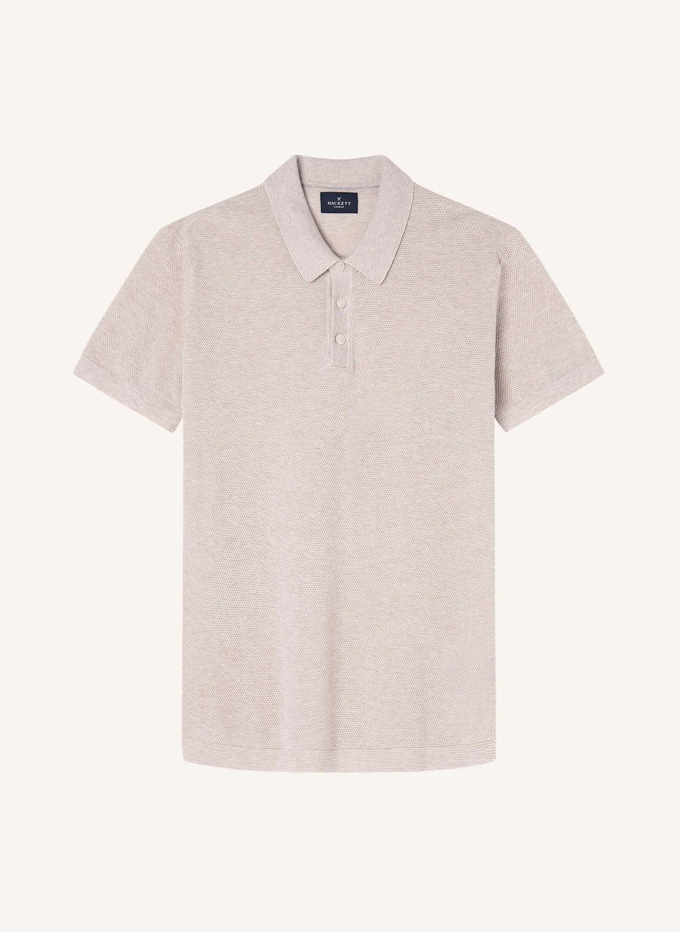 HACKETT LONDON Pullover TEXTURED SS POLO, Farbe: ECRU/ WEISS (Bild 1)