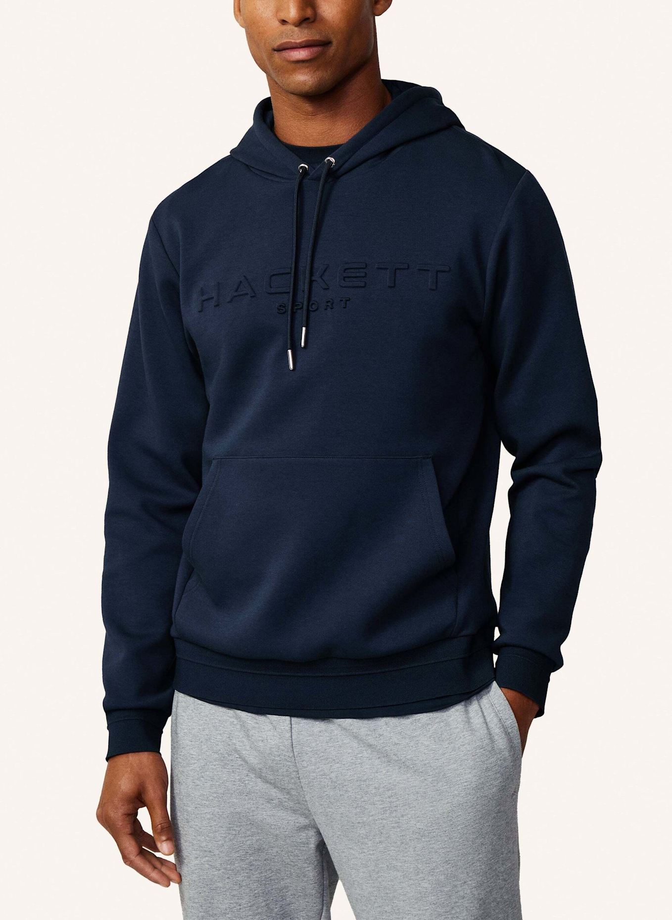 HACKETT LONDON Hoodiejacke HS EMBOSSED HDY, Farbe: DUNKELBLAU (Bild 5)