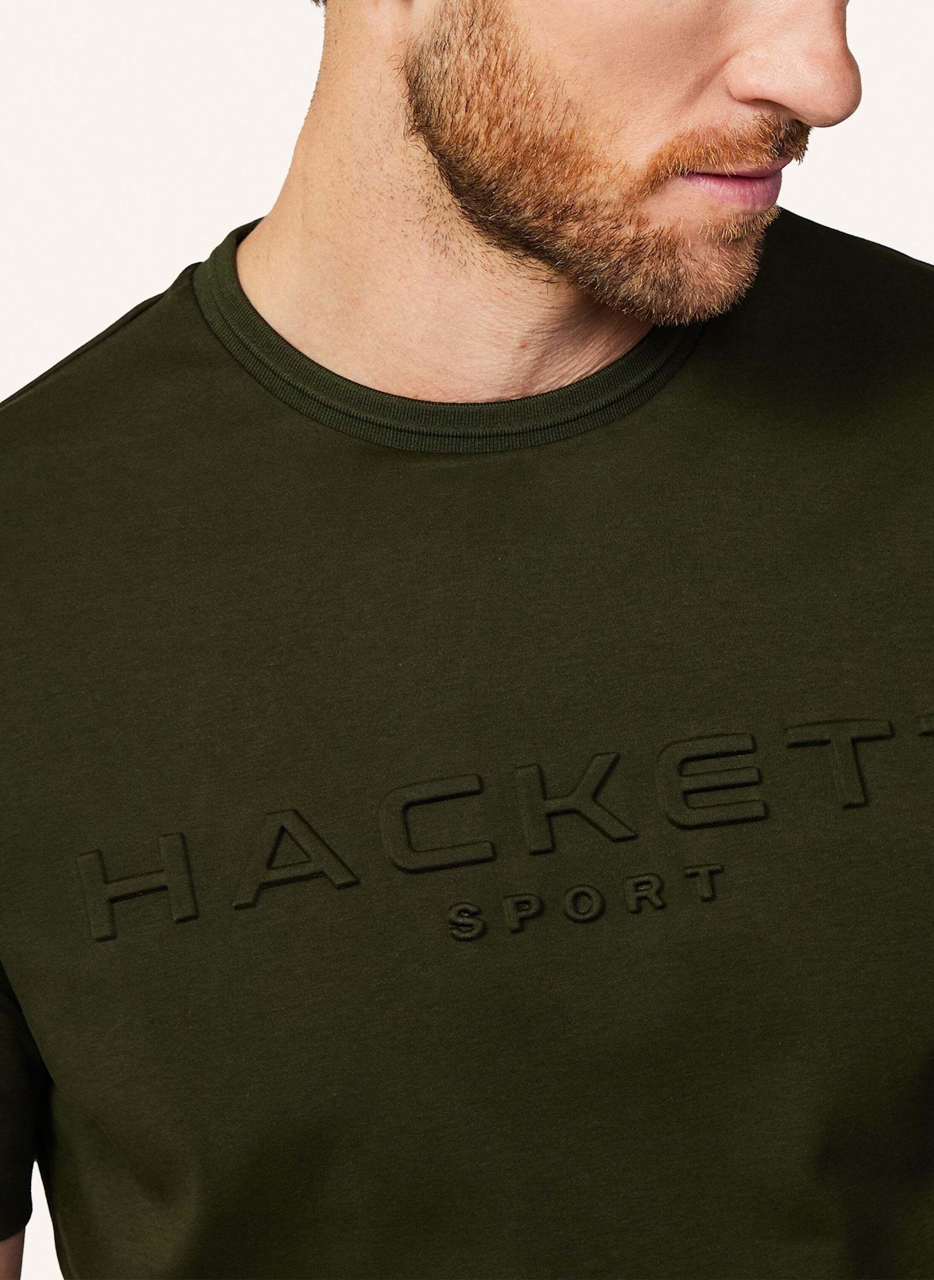 HACKETT LONDON T-Shirt HS EMBOSSED TEE, Farbe: OLIV (Bild 4)