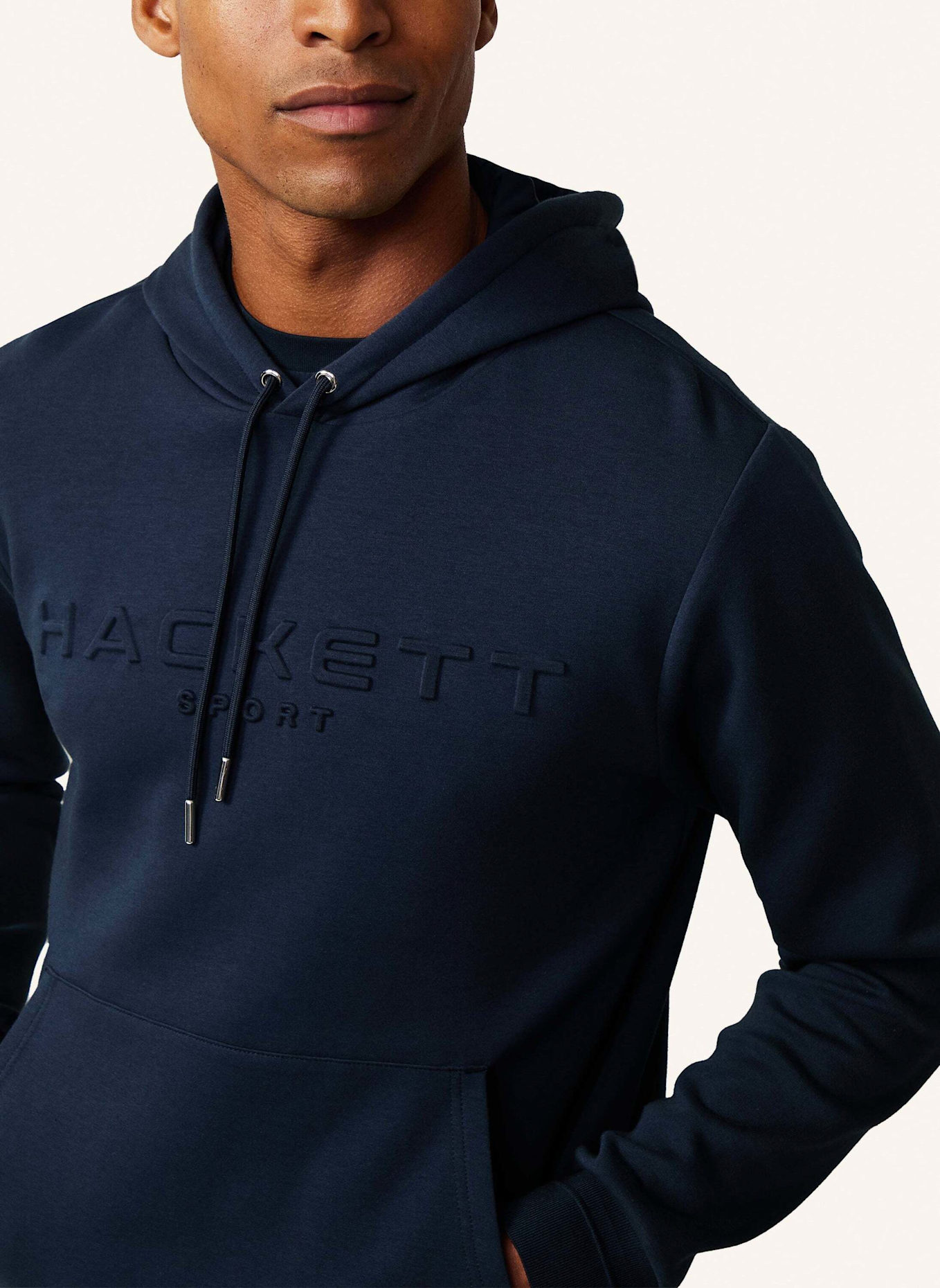 HACKETT LONDON Hoodiejacke HS EMBOSSED HDY, Farbe: DUNKELBLAU (Bild 4)