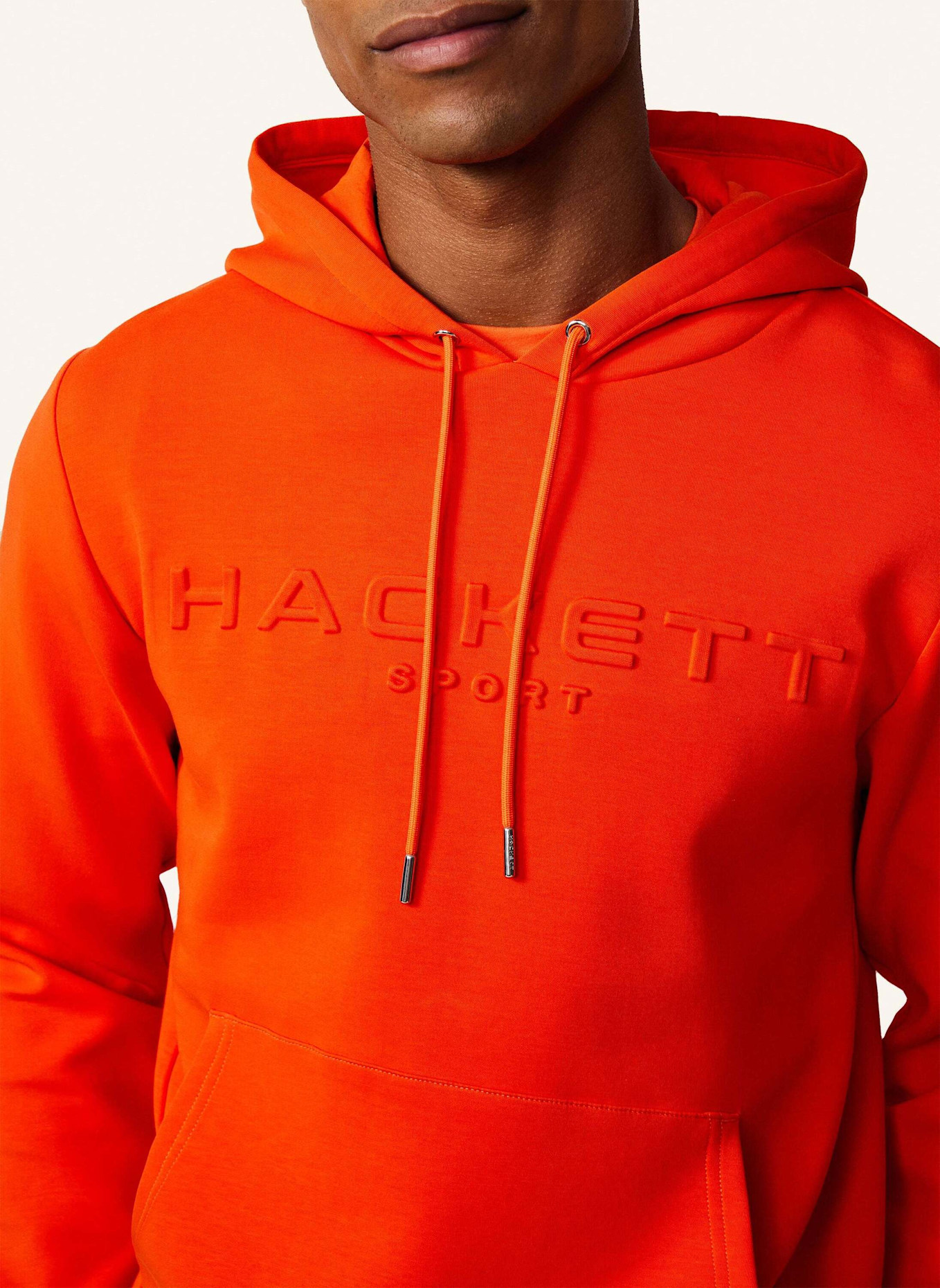 HACKETT LONDON Hoodiejacke HS EMBOSSED HDY, Farbe: ORANGE (Bild 4)