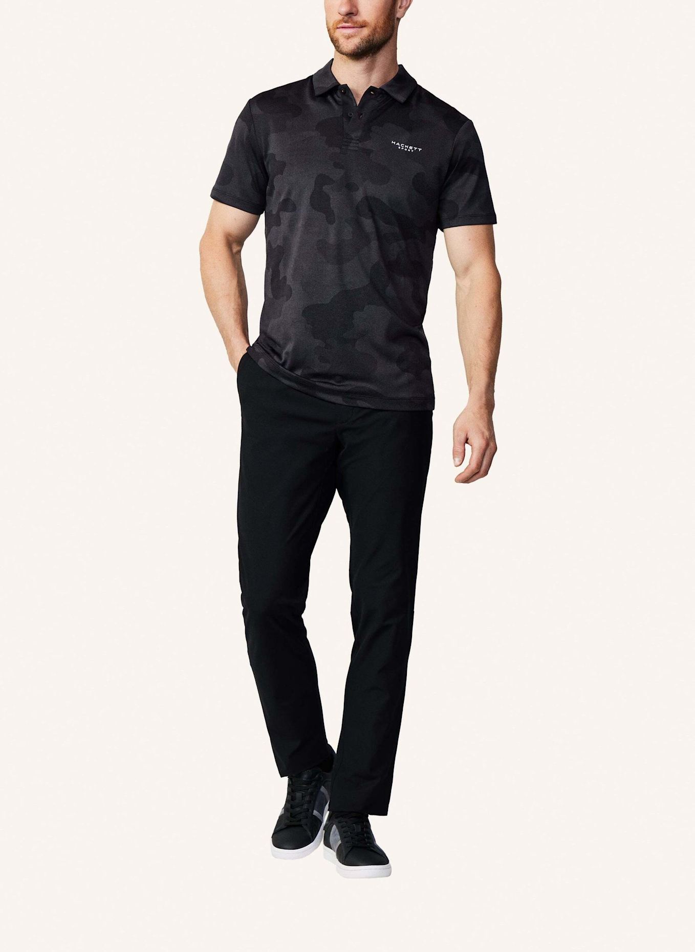 HACKETT LONDON Poloshirt HS CAMO PRINT POLO, Farbe: SCHWARZ (Bild 3)