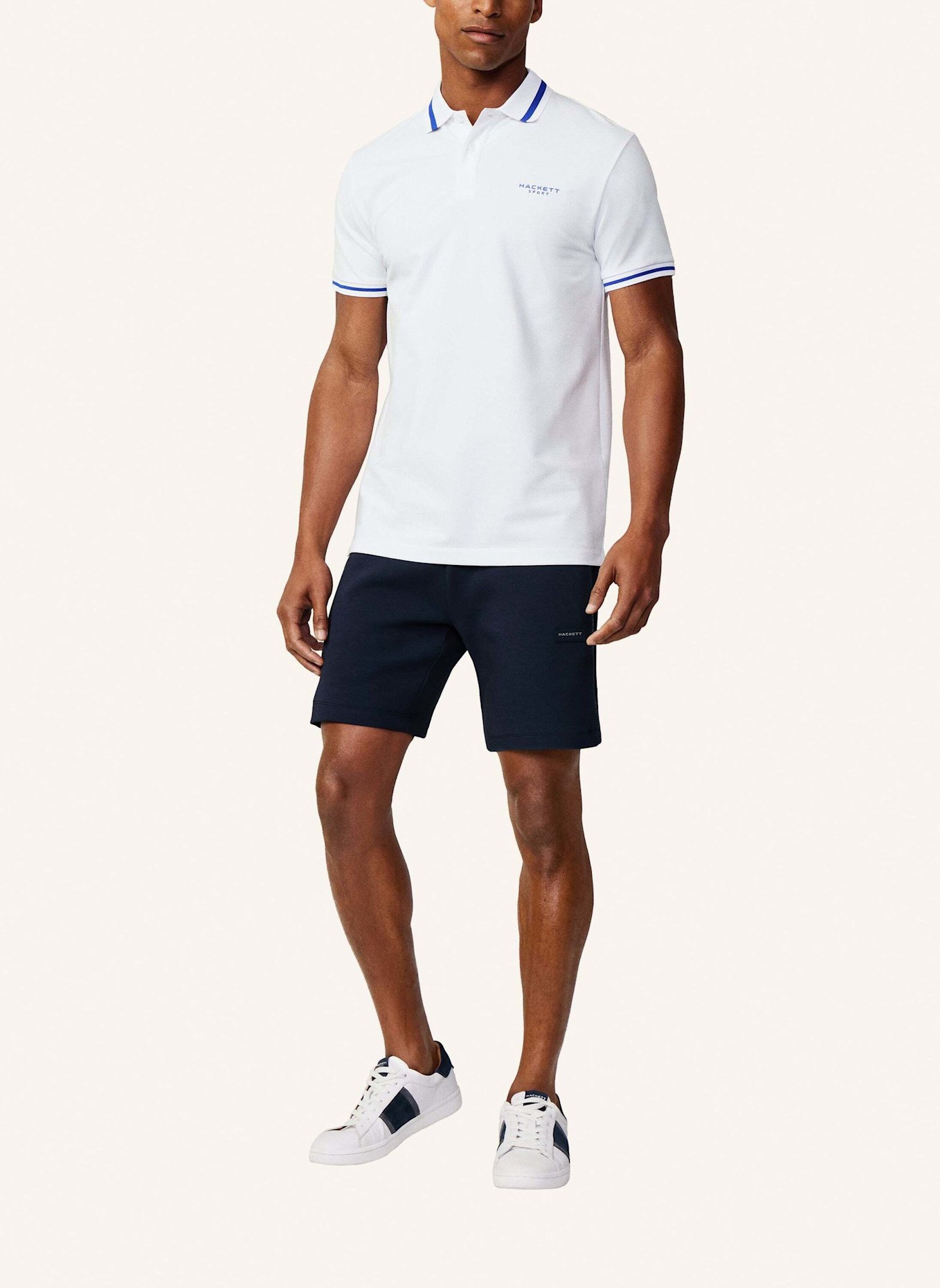 HACKETT LONDON Poloshirt HS TIPPED POLO, Farbe: WEISS (Bild 3)