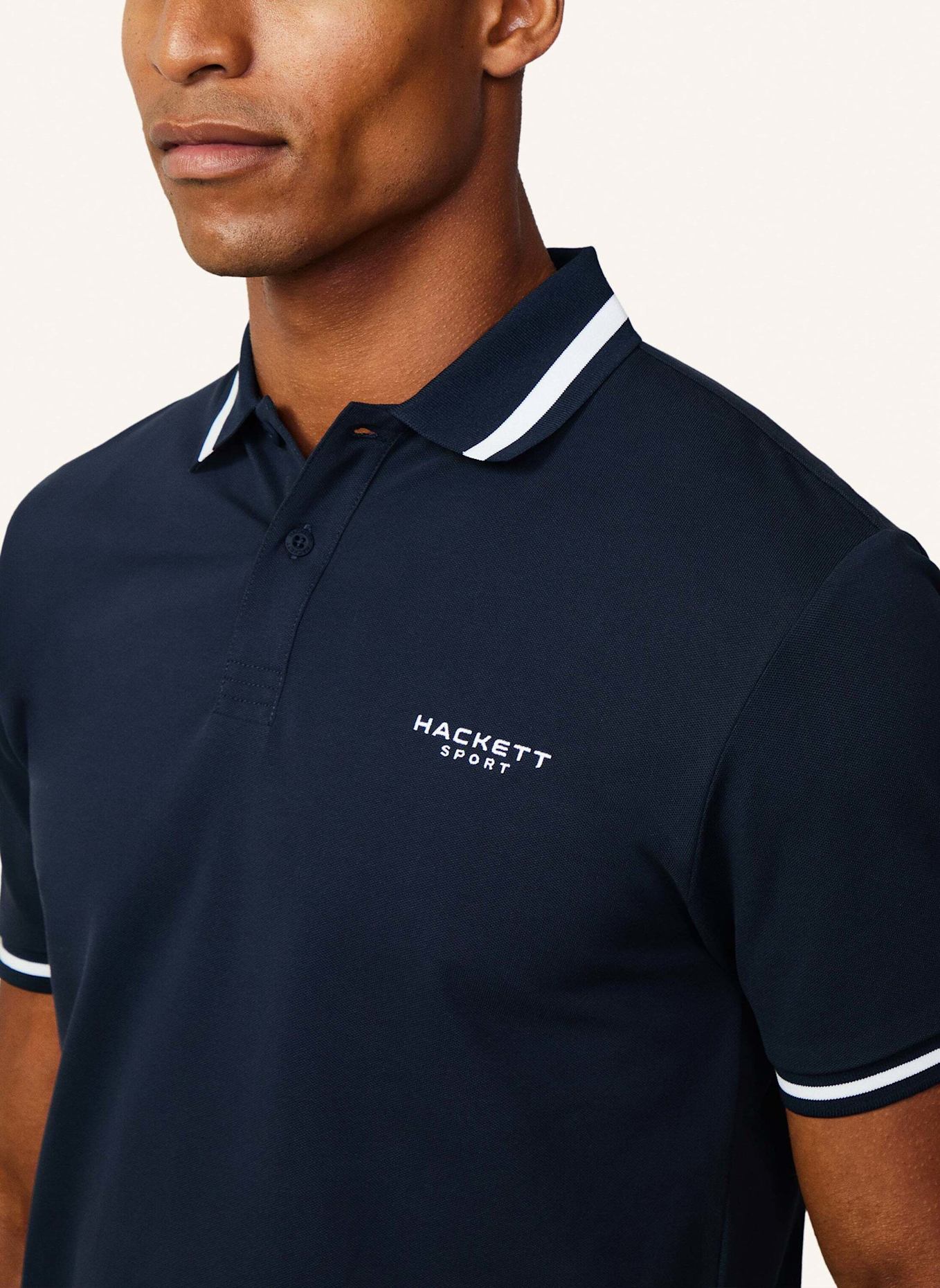 HACKETT LONDON Poloshirt HS TIPPED POLO, Farbe: DUNKELBLAU (Bild 4)