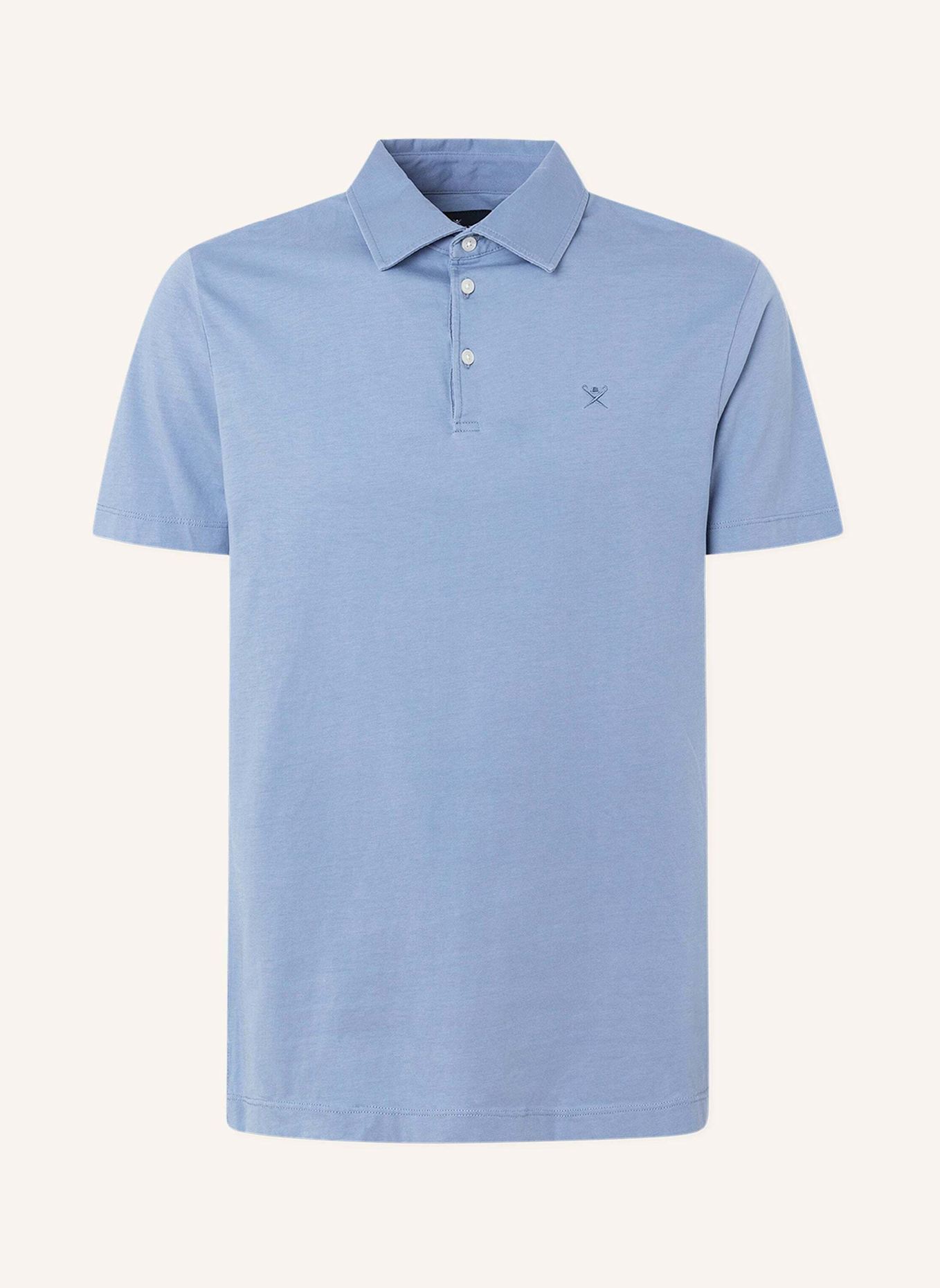 HACKETT LONDON Poloshirt WASHED JERSEY SS, Farbe: BLAU (Bild 1)