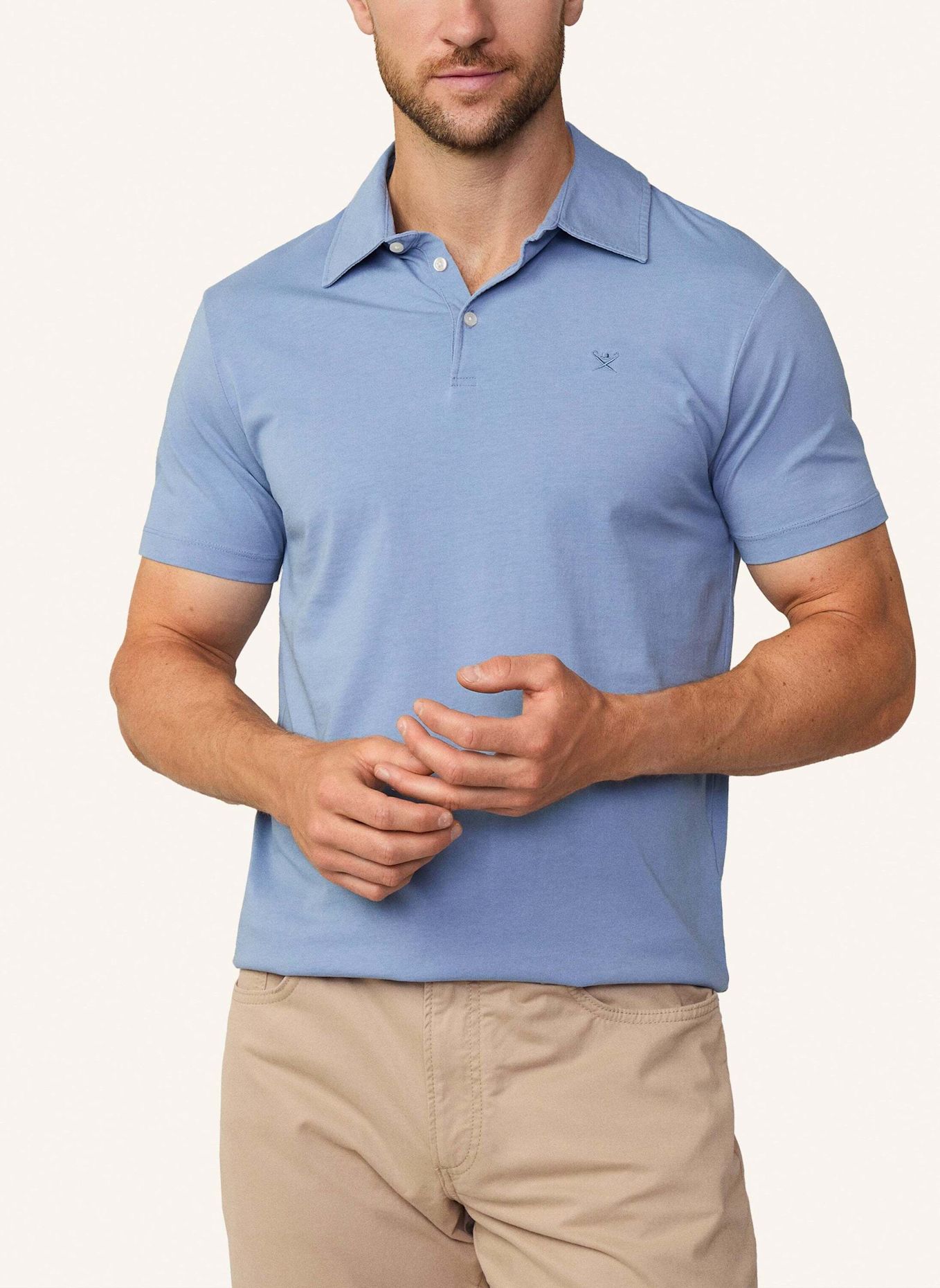 HACKETT LONDON Poloshirt WASHED JERSEY SS, Farbe: BLAU (Bild 5)