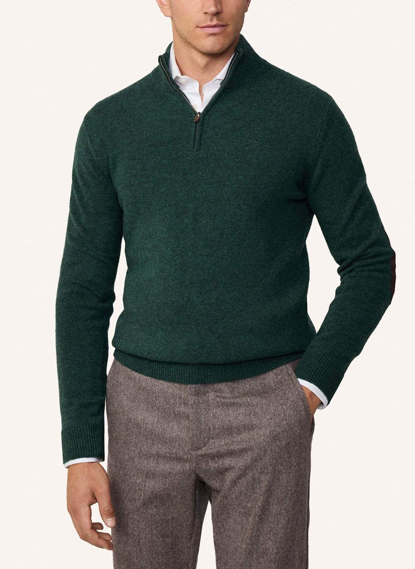 HACKETT LONDON Troyer LAMBSWOOL HZIP, Farbe: DUNKELGRÜN (Bild 5)