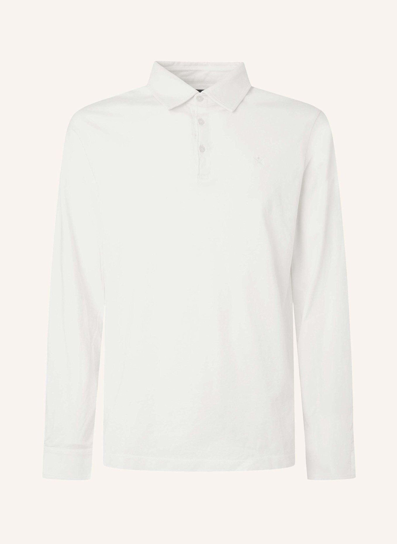 HACKETT LONDON Poloshirt WASHED JERSEY LS, Farbe: WEISS (Bild 1)