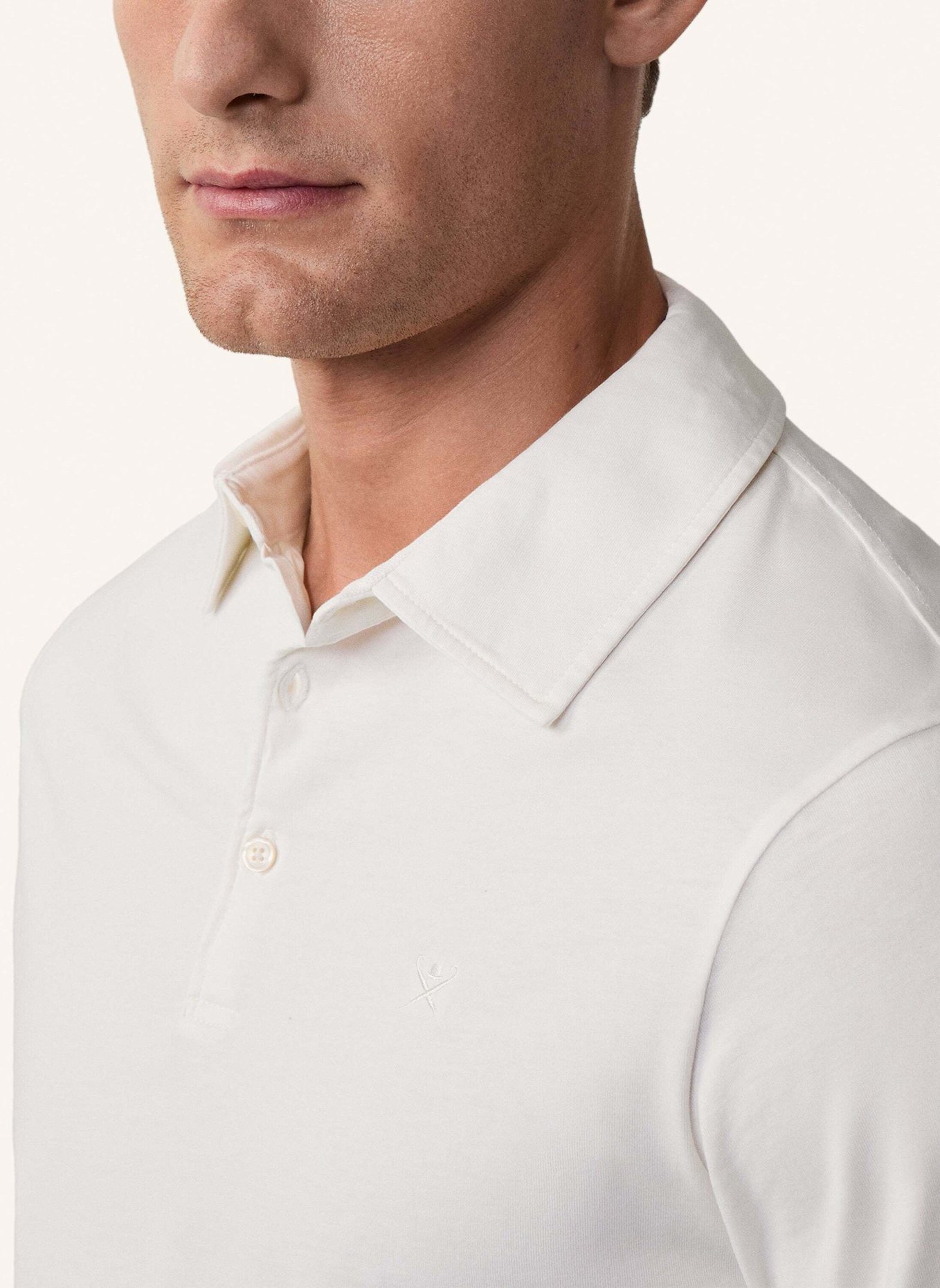 HACKETT LONDON Poloshirt WASHED JERSEY LS, Farbe: WEISS (Bild 4)