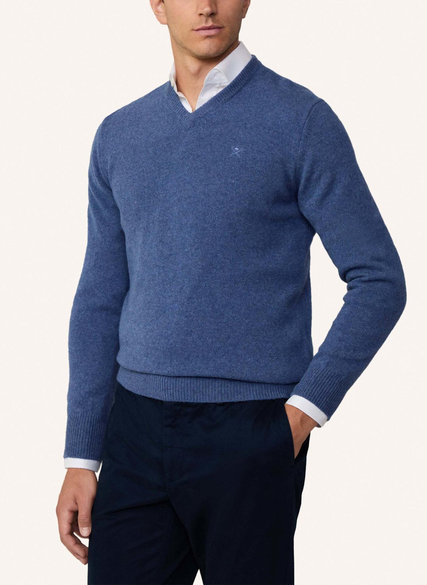 HACKETT LONDON Pullover LAMBSWOOL V NECK, Farbe: BLAU (Bild 5)