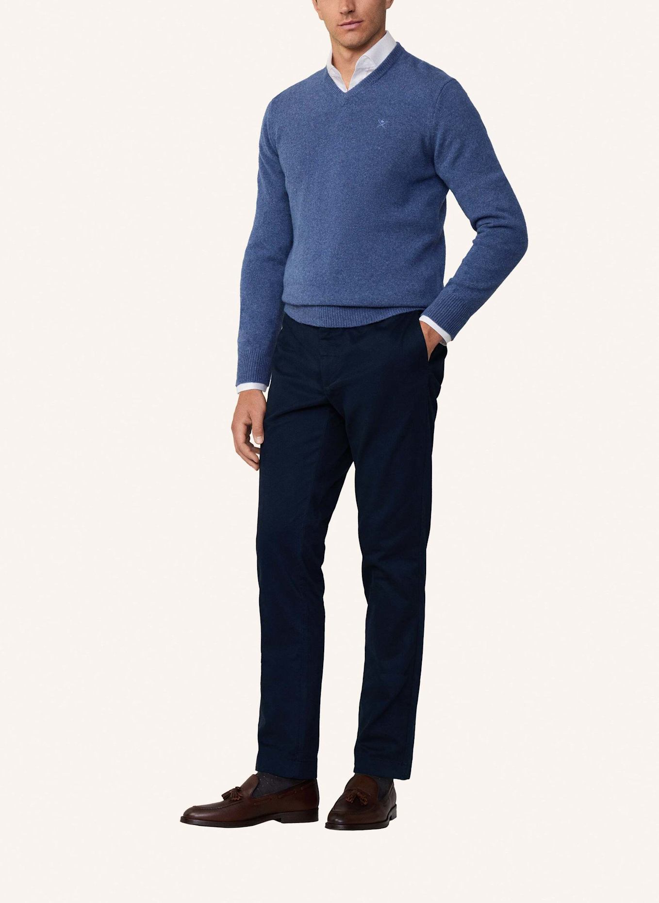 HACKETT LONDON Pullover LAMBSWOOL V NECK, Farbe: BLAU (Bild 3)