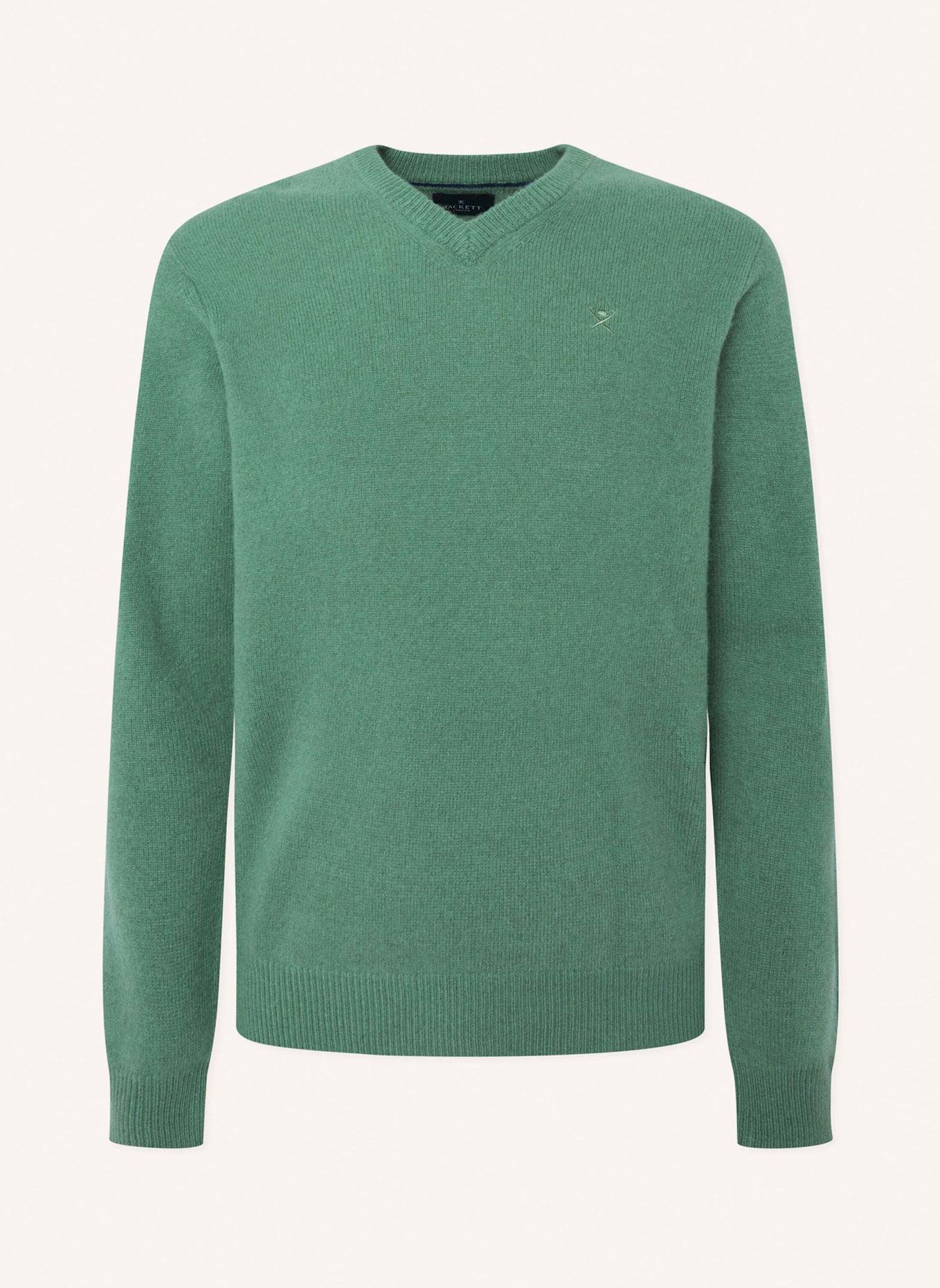 HACKETT LONDON Sweatshirt LAMBSWOOL V NECK, Farbe: GRÜN (Bild 1)