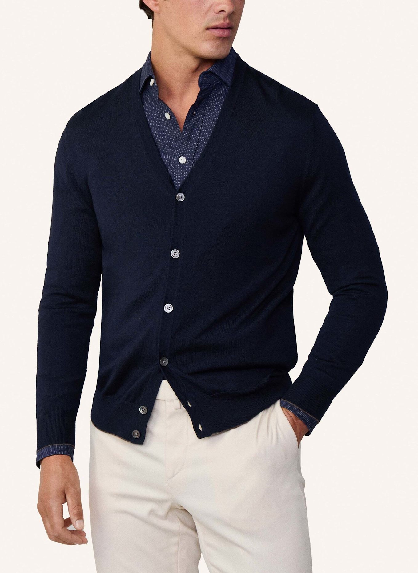 HACKETT LONDON Strickjacken Cardigan MS CLASSIC CARDI, Farbe: BLAU (Bild 5)