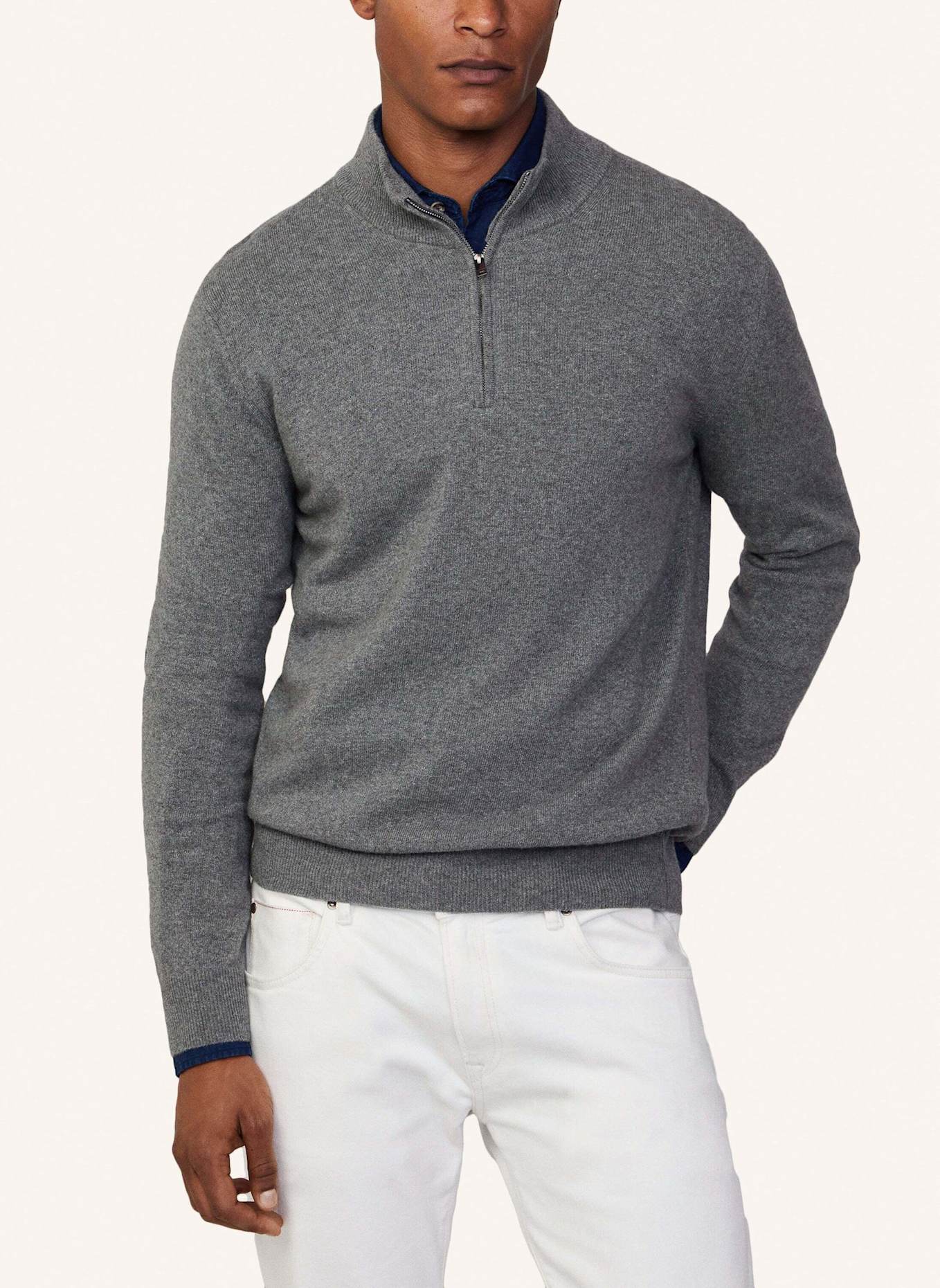 HACKETT LONDON Pullover MERINO CASH MIX HZ, Farbe: GRAU (Bild 6)