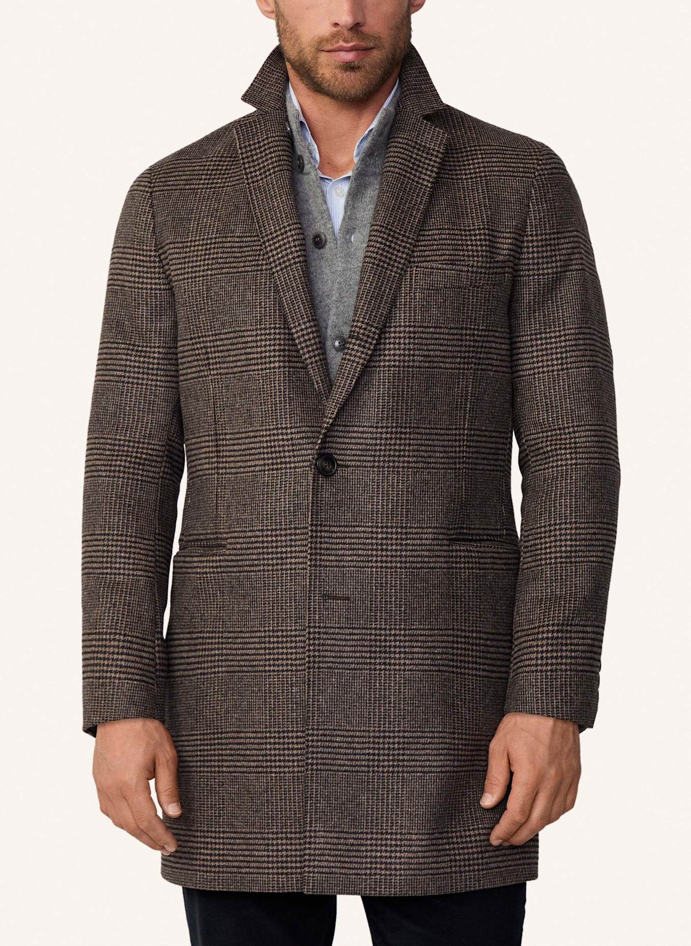 HACKETT LONDON Stehkragenmantel BROWN POW COAT, Farbe: BRAUN (Bild 5)