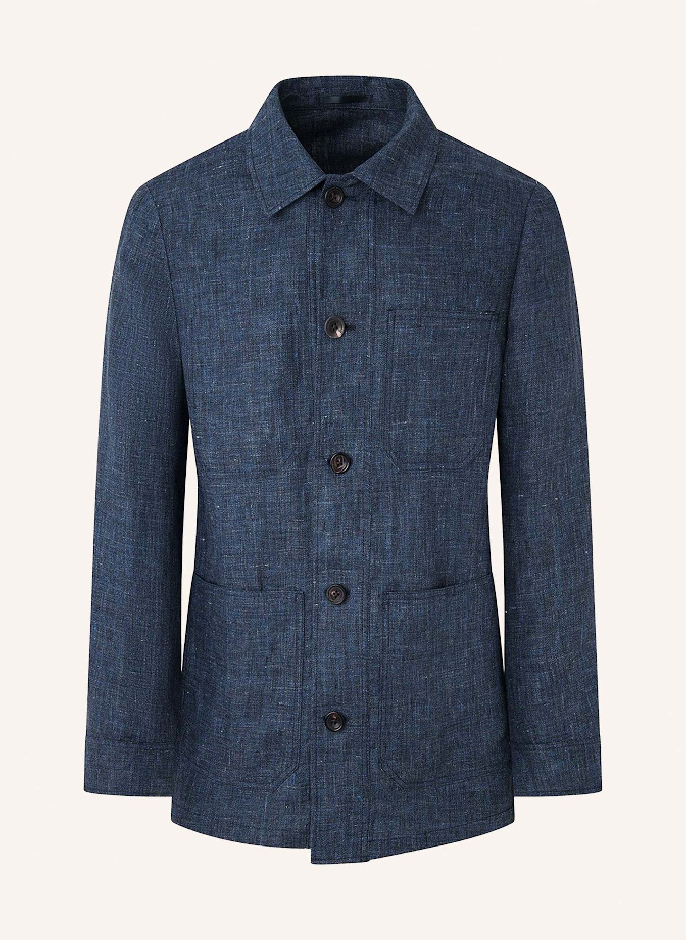 HACKETT LONDON Sweatjacke LINEN CHORE JACKET, Farbe: BLAU (Bild 1)