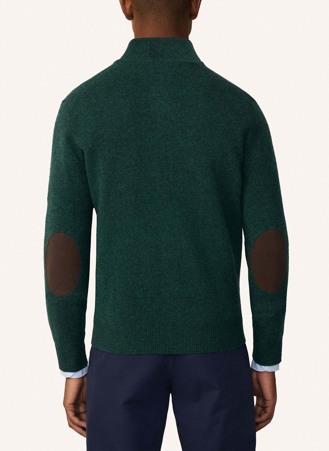 HACKETT LONDON Pullover LAMBSWOOL FZIP, Farbe: DUNKELGRÜN (Bild 2)