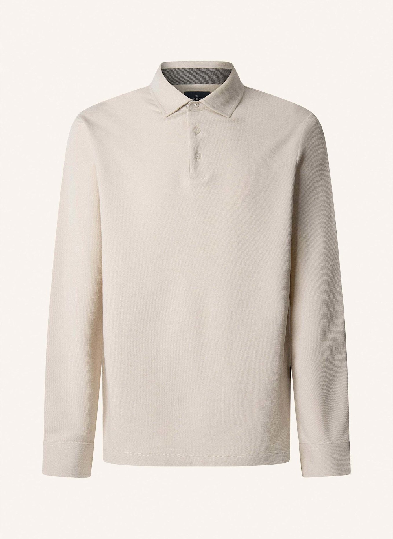 HACKETT LONDON Poloshirt TWILL JACQD LS, Farbe: CREME (Bild 1)