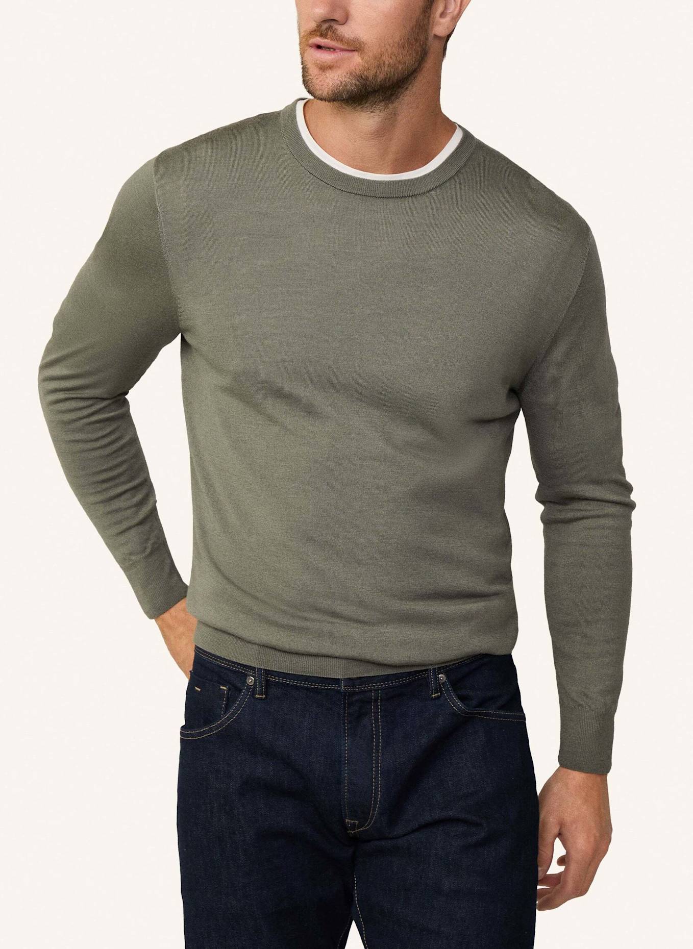 HACKETT LONDON Pullover GMD MERINO SILK CREW, Farbe: GRÜN (Bild 6)