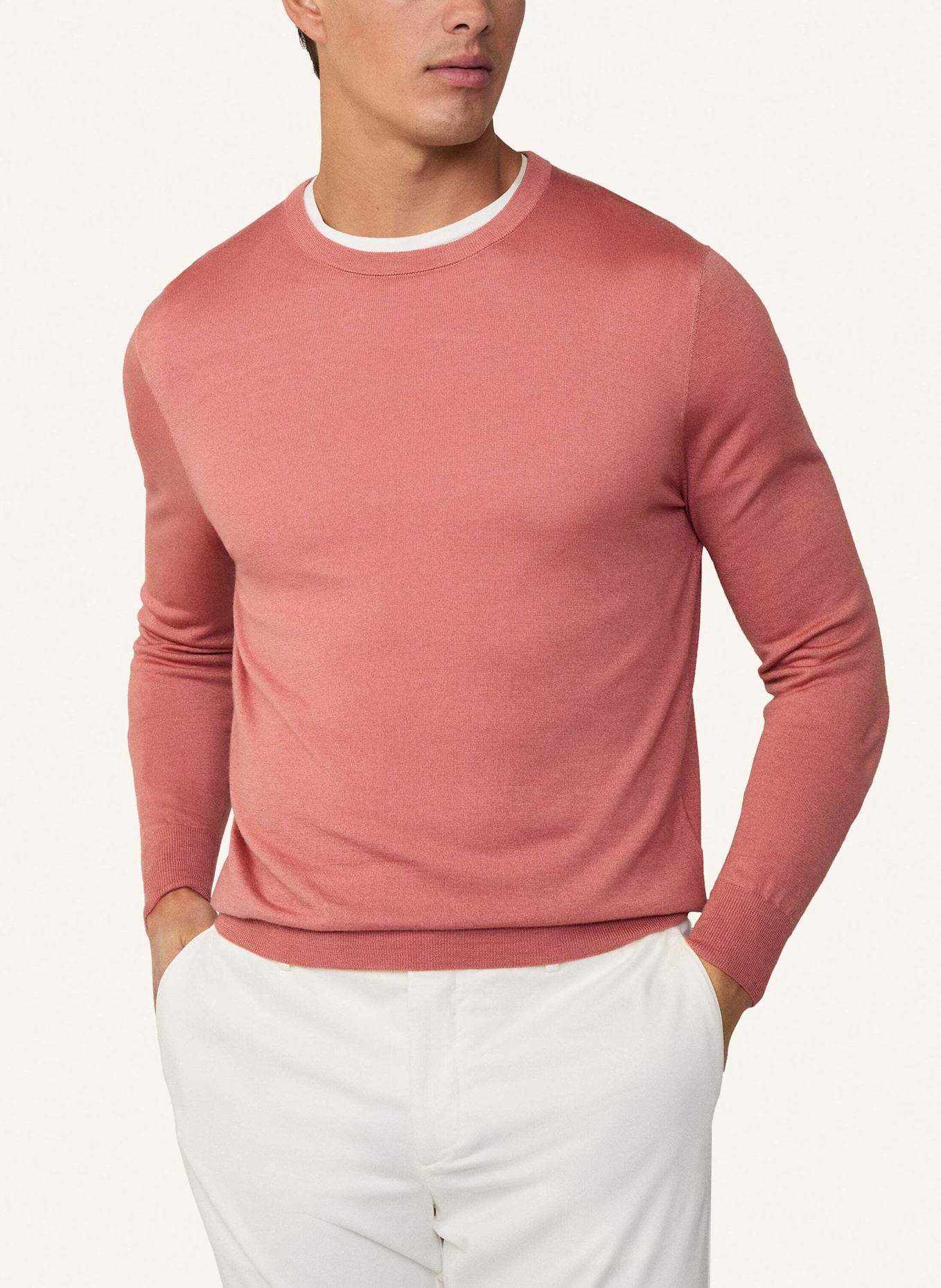 HACKETT LONDON Pullover GMD MERINO SILK CREW, Farbe: ORANGE (Bild 6)