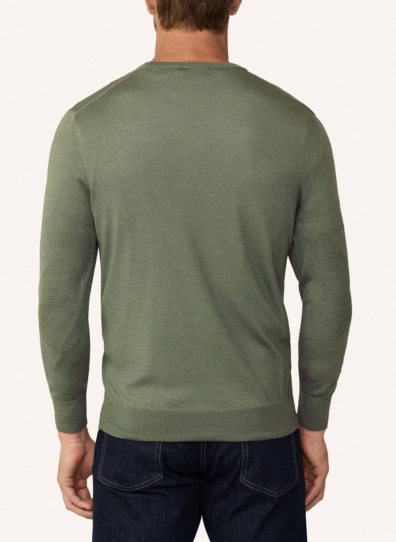 HACKETT LONDON Pullover GMD MERINO SILK CREW, Farbe: GRÜN (Bild 2)