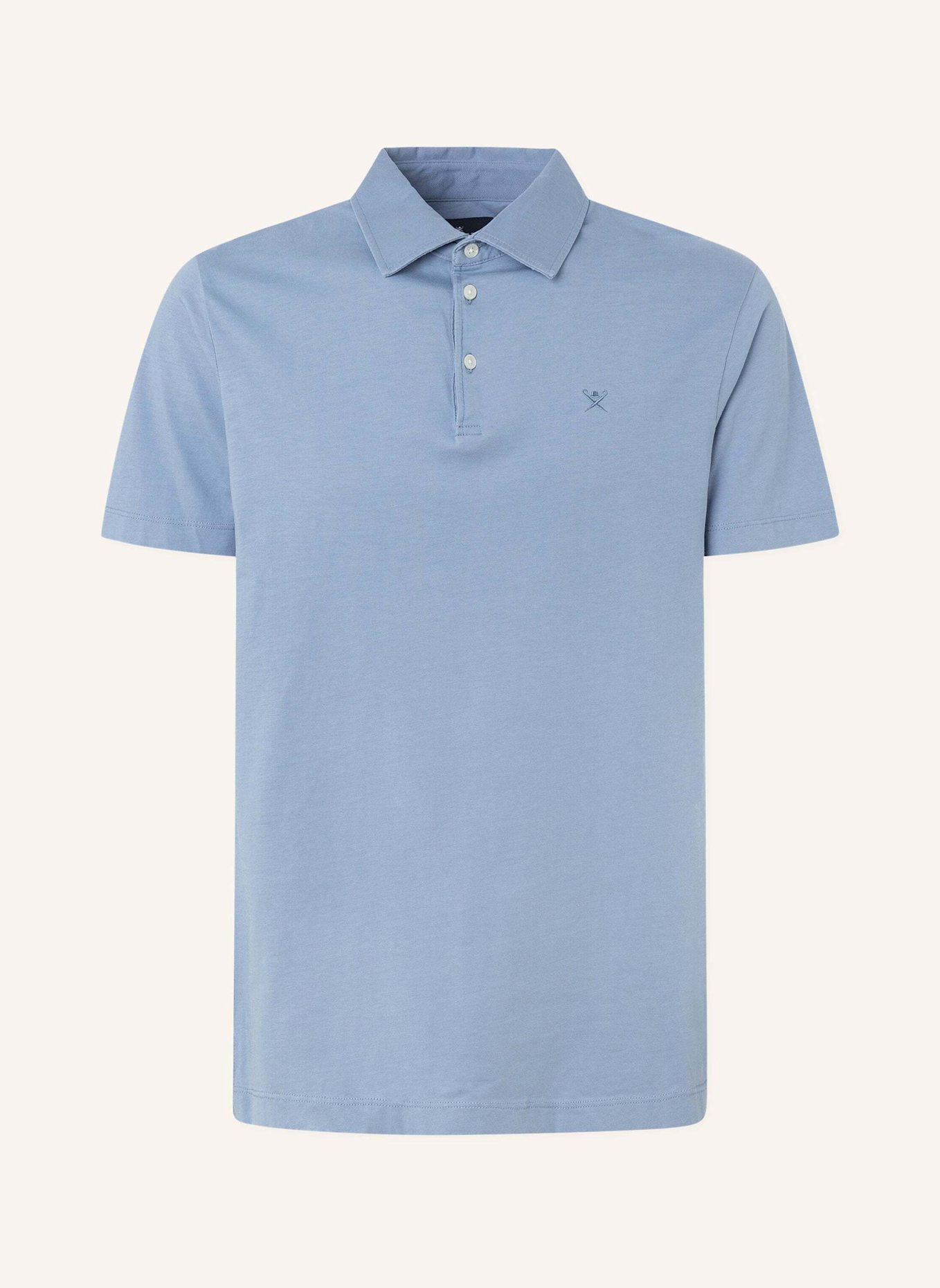 HACKETT LONDON Poloshirt WASHED JERSEY SS, Farbe: BLAU (Bild 1)