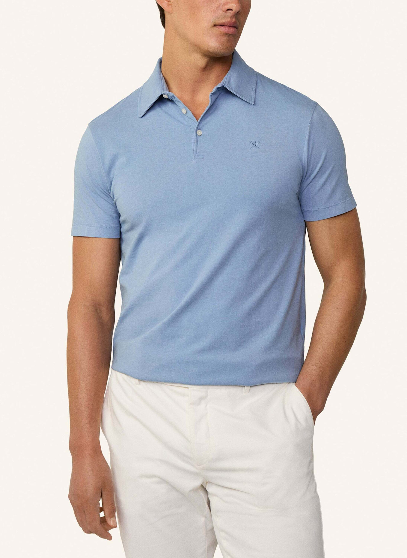 HACKETT LONDON Poloshirt WASHED JERSEY SS, Farbe: BLAU (Bild 5)