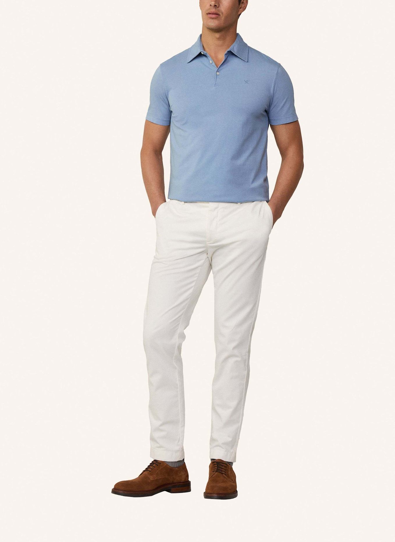 HACKETT LONDON Poloshirt WASHED JERSEY SS, Farbe: BLAU (Bild 3)