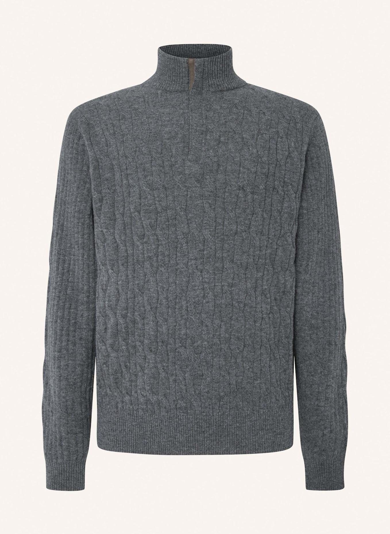 HACKETT LONDON Pullover LW CABLE HZIP, Farbe: GRAU (Bild 1)