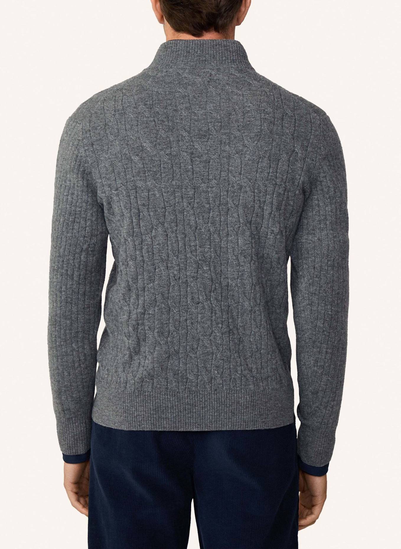 HACKETT LONDON Pullover LW CABLE HZIP, Farbe: GRAU (Bild 2)