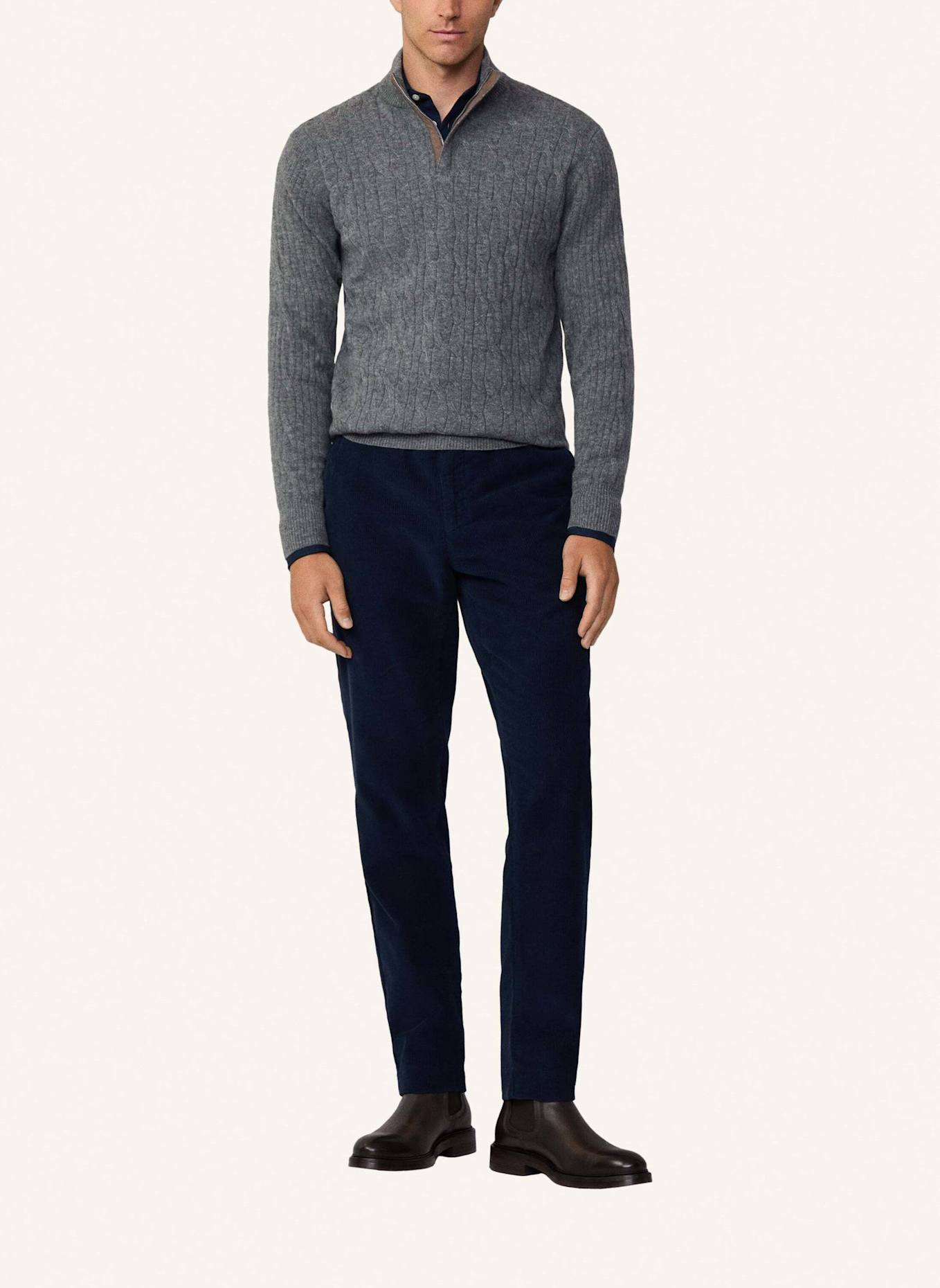 HACKETT LONDON Pullover LW CABLE HZIP, Farbe: GRAU (Bild 3)