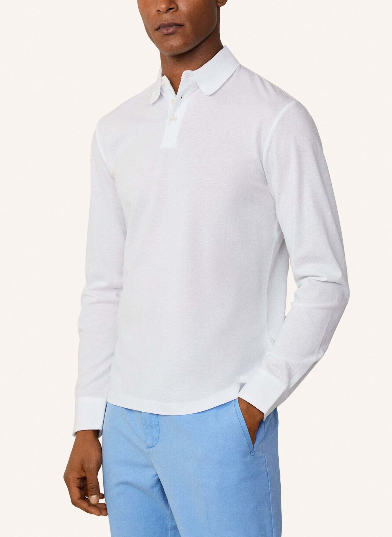 HACKETT LONDON Poloshirt MERCERISED POLO LS, Farbe: WEISS (Bild 6)