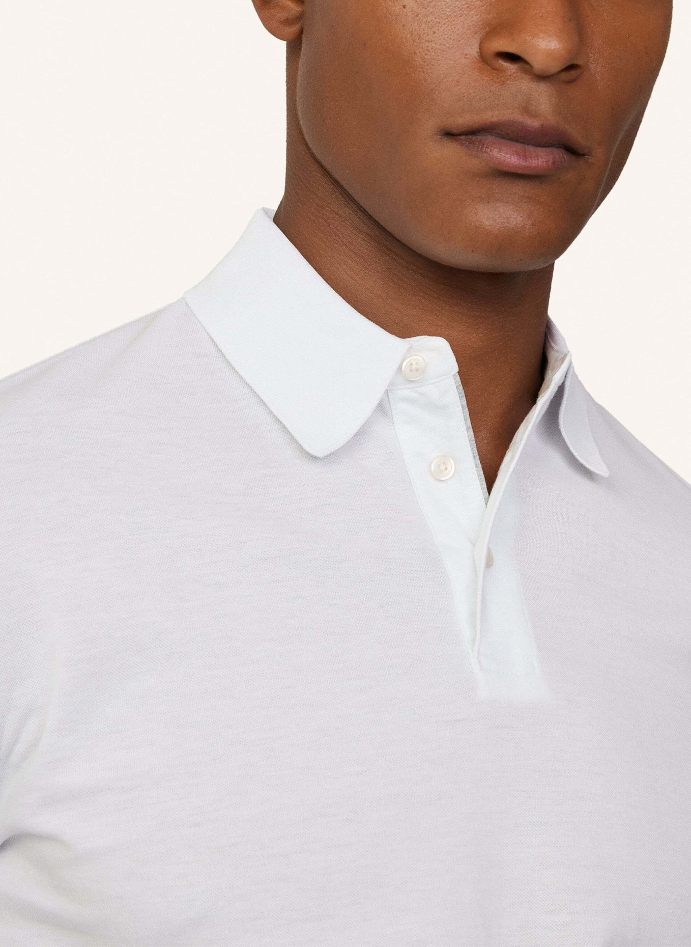 HACKETT LONDON Poloshirt MERCERISED POLO LS, Farbe: WEISS (Bild 4)