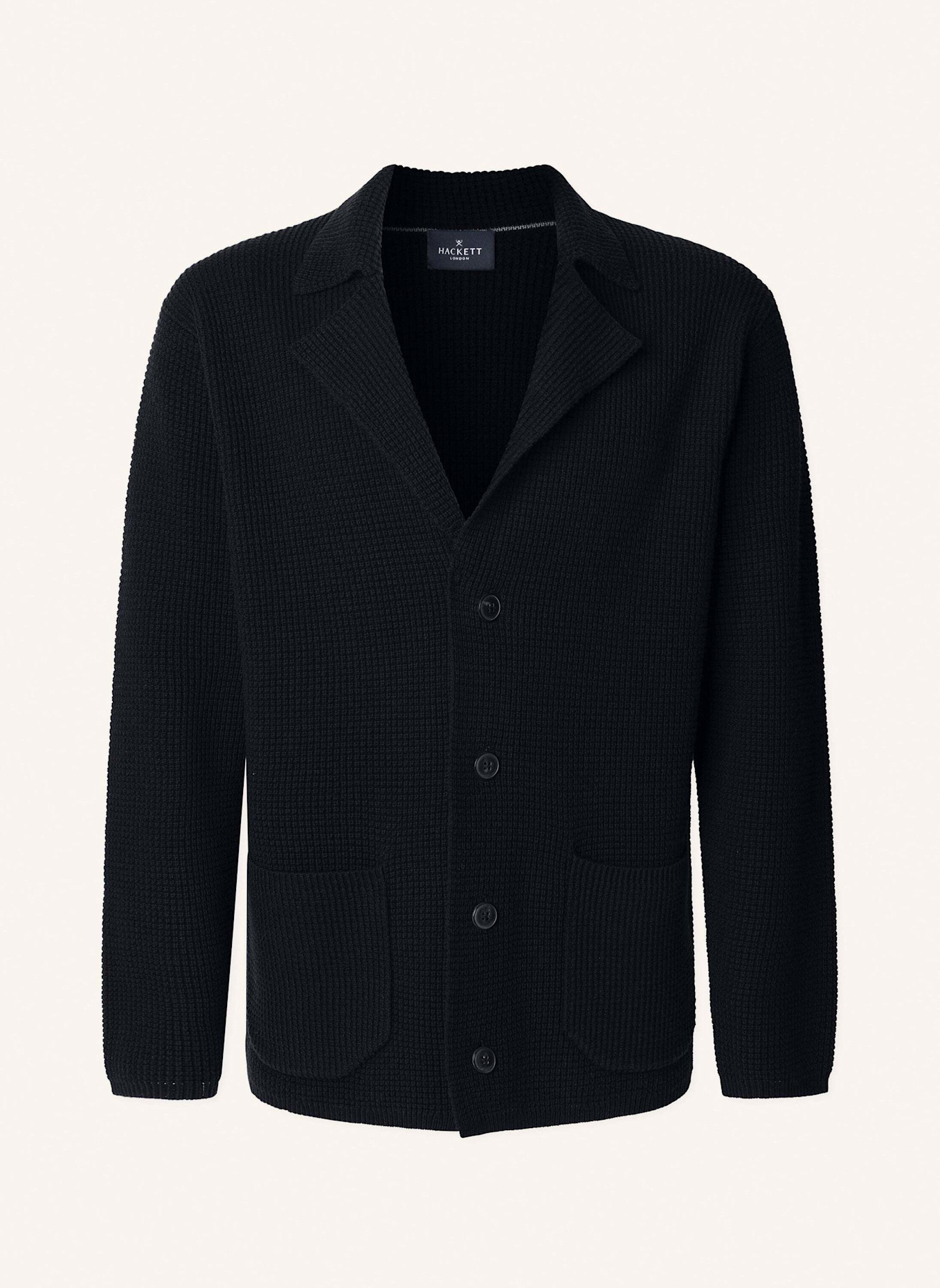 HACKETT LONDON Strickjacken Cardigan WAFFLE BLAZER CARDI, Farbe: BLAU (Bild 1)