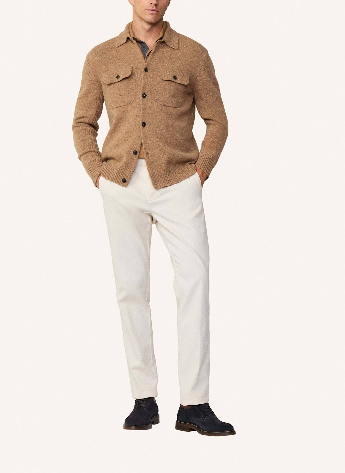 HACKETT LONDON Sweatjacke DONEGAL KNIT OVERSHIRT: CAMEL