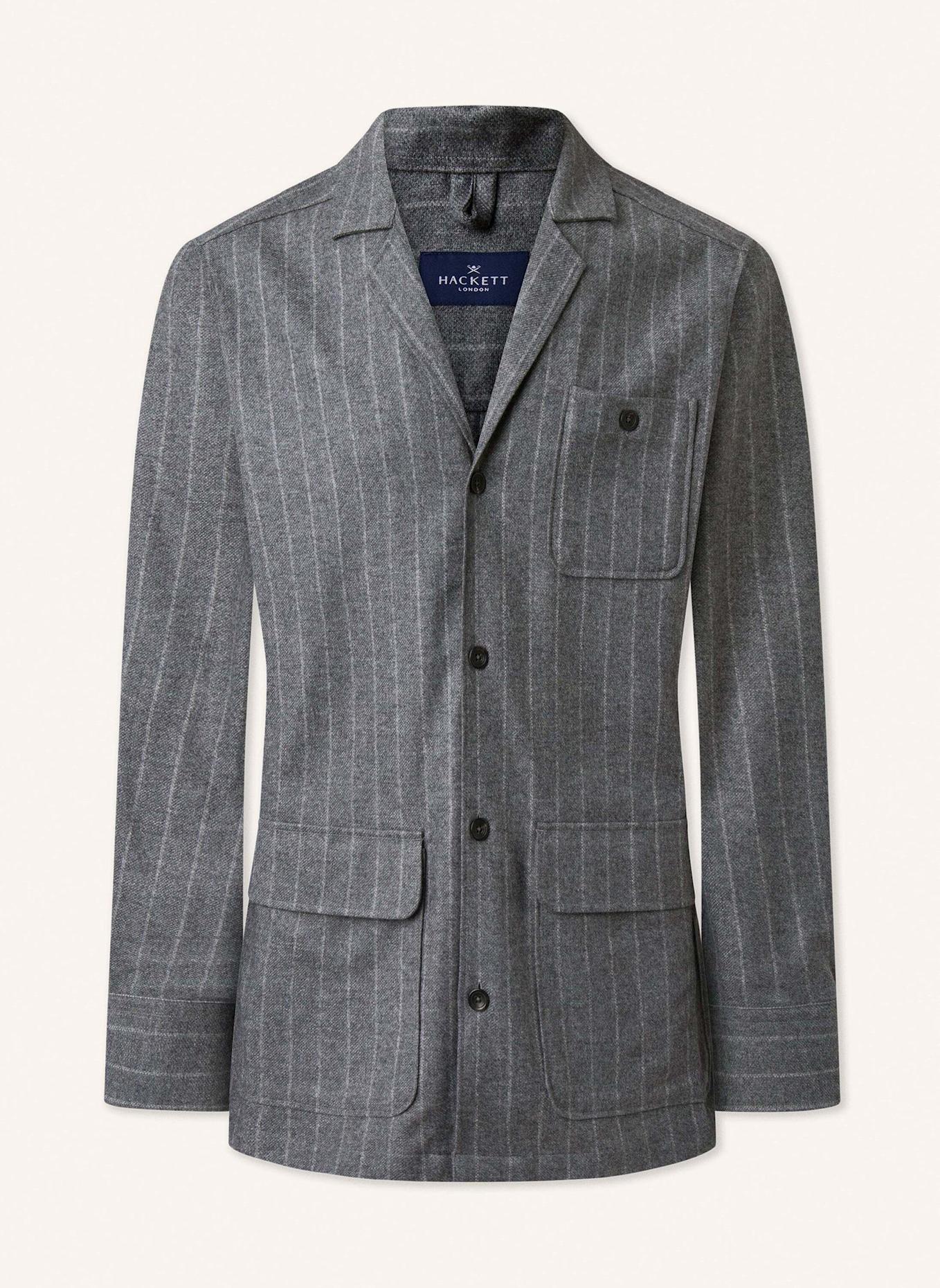 HACKETT LONDON Overjacket PINSTRIPE OVERSHIRT, Farbe: GRAU (Bild 1)