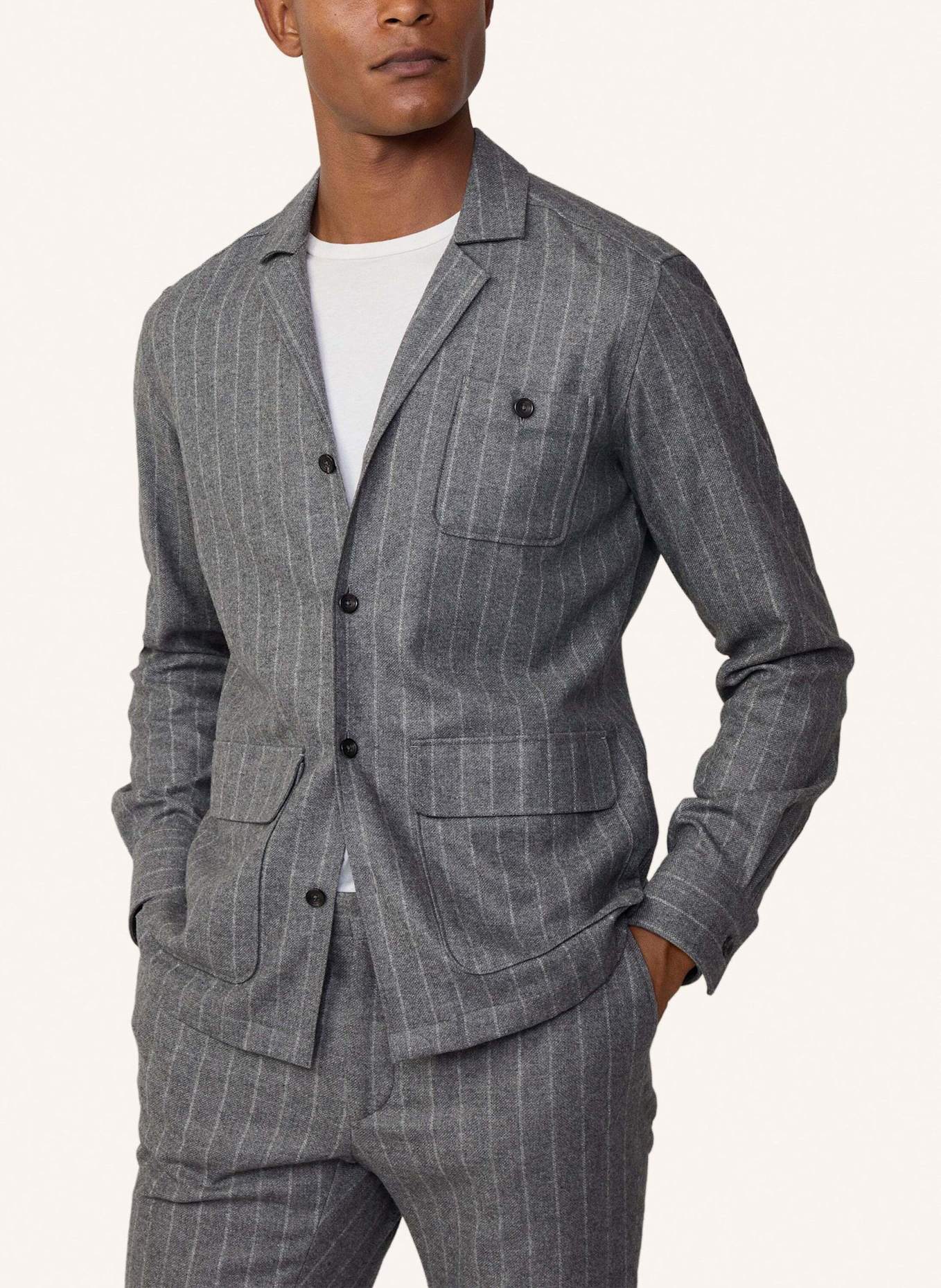 HACKETT LONDON Overjacket PINSTRIPE OVERSHIRT, Farbe: GRAU (Bild 6)