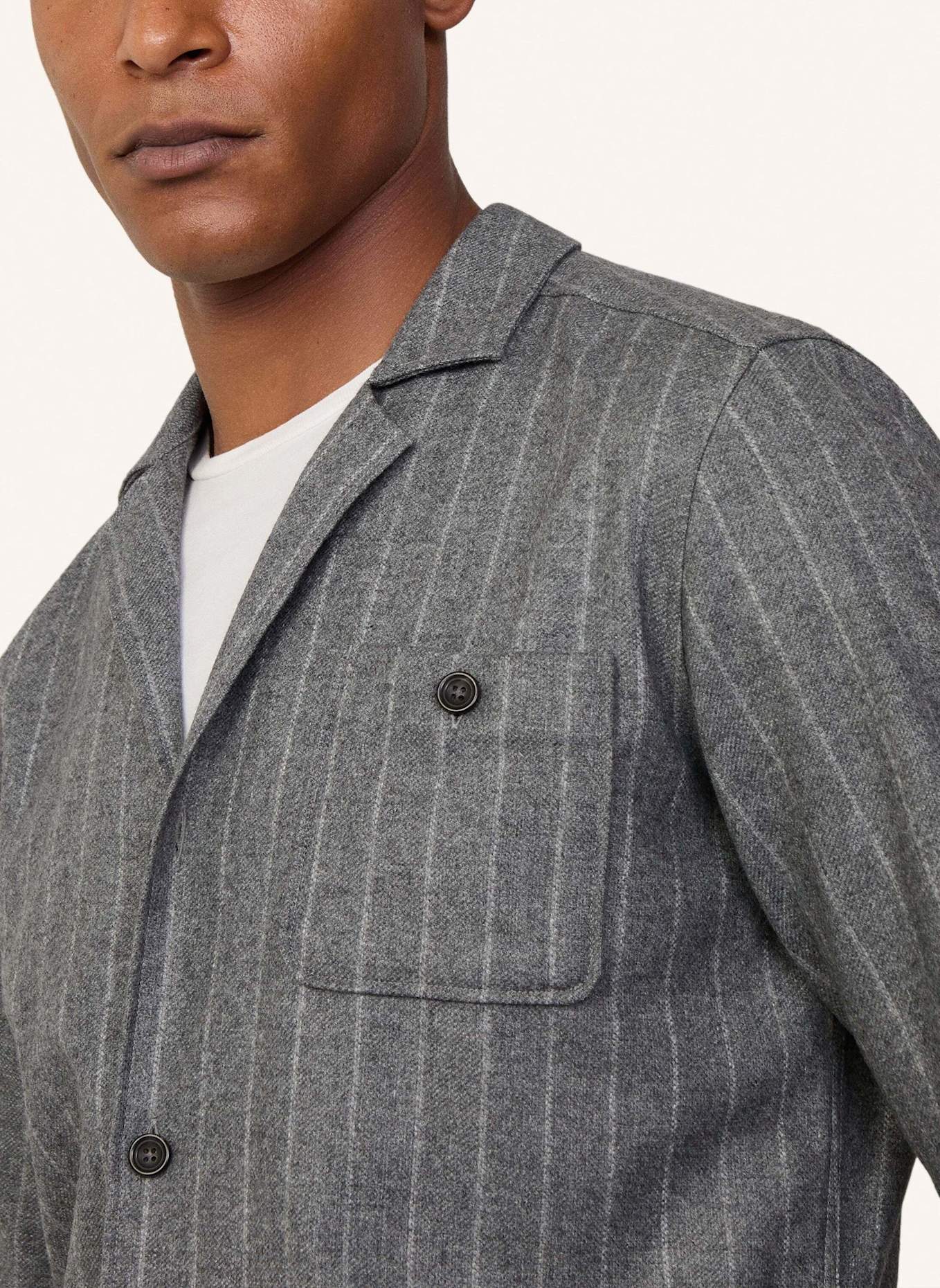 HACKETT LONDON Overjacket PINSTRIPE OVERSHIRT, Farbe: GRAU (Bild 4)